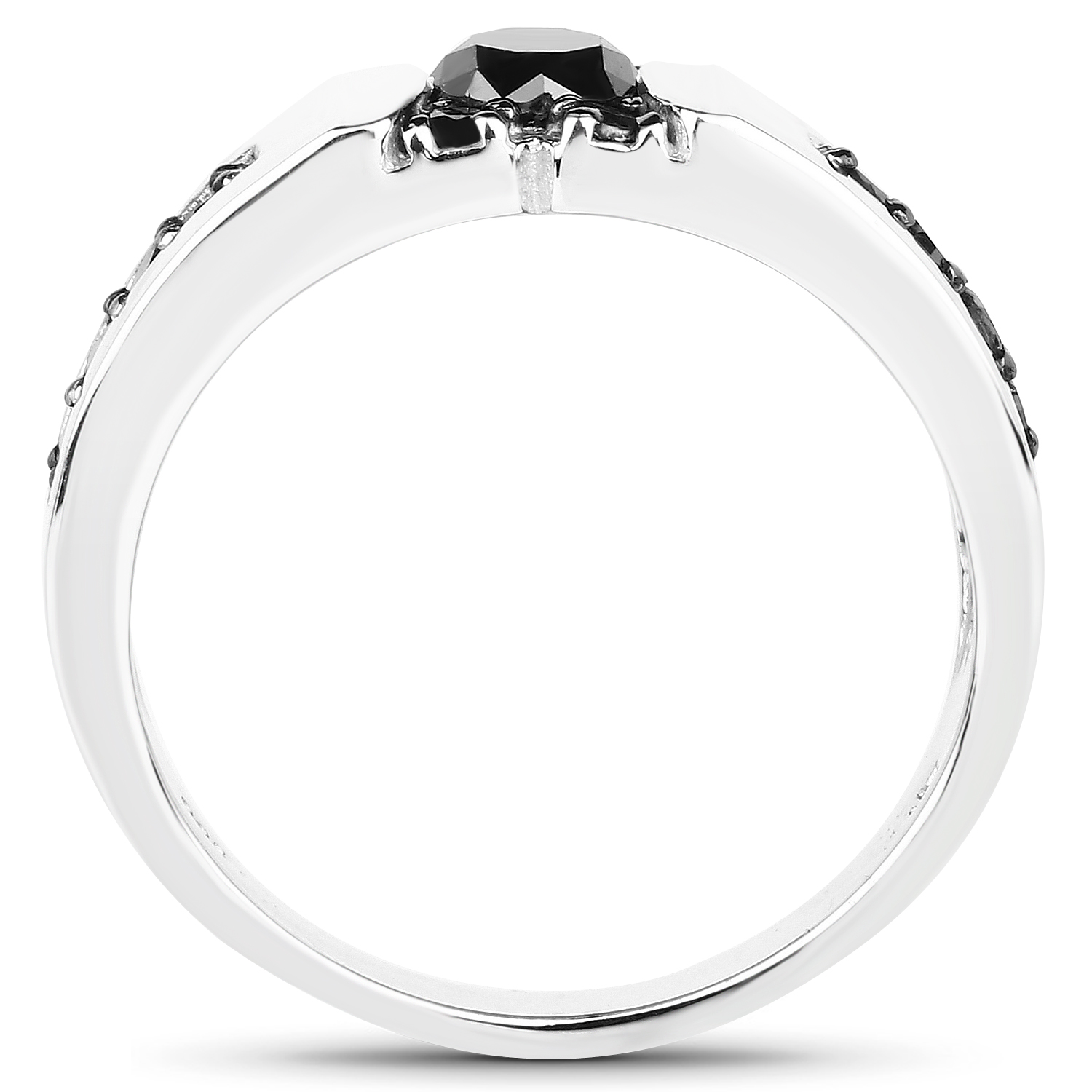 0.83 Carat Genuine Black Diamond .925 Sterling Silver Ring