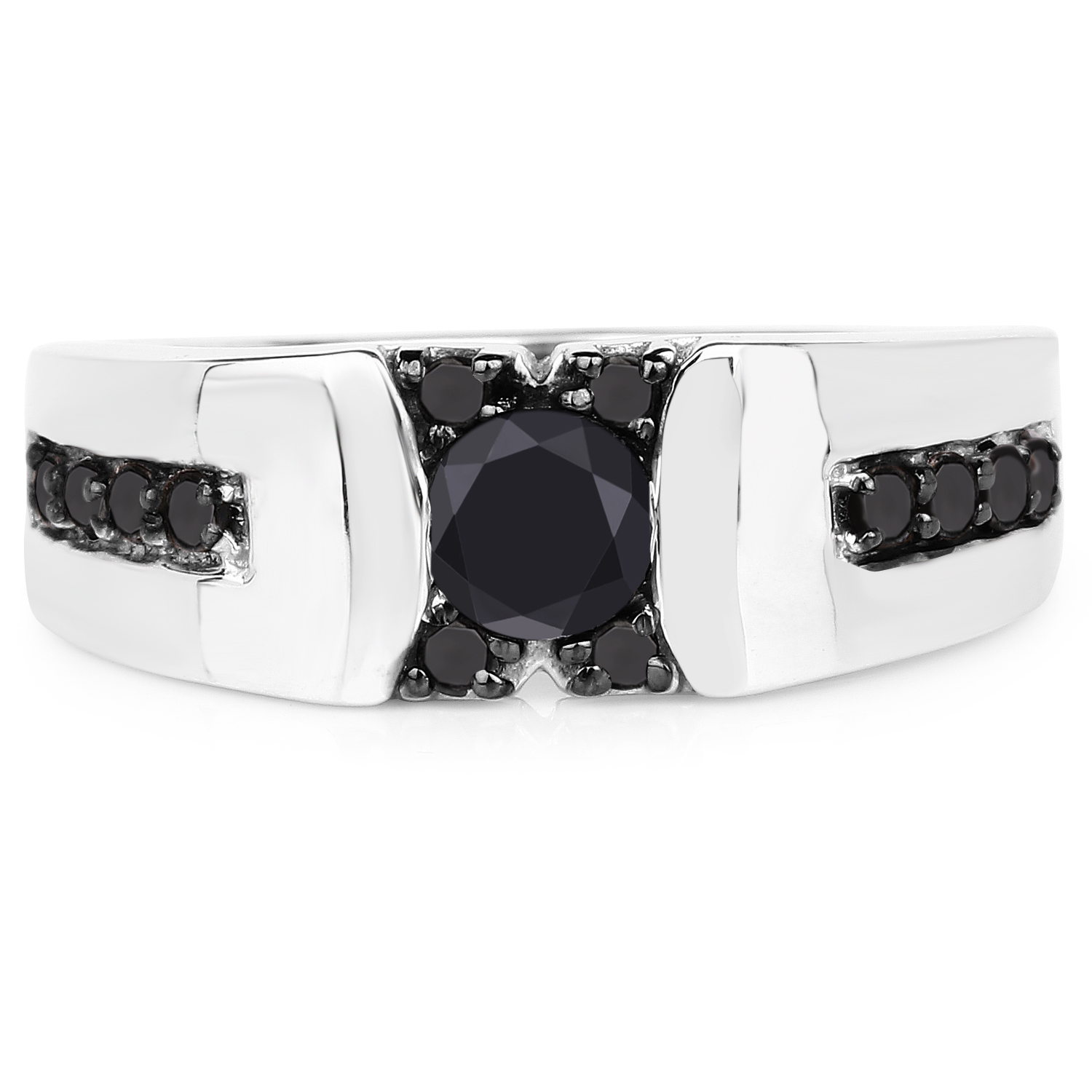 0.83 Carat Genuine Black Diamond .925 Sterling Silver Ring