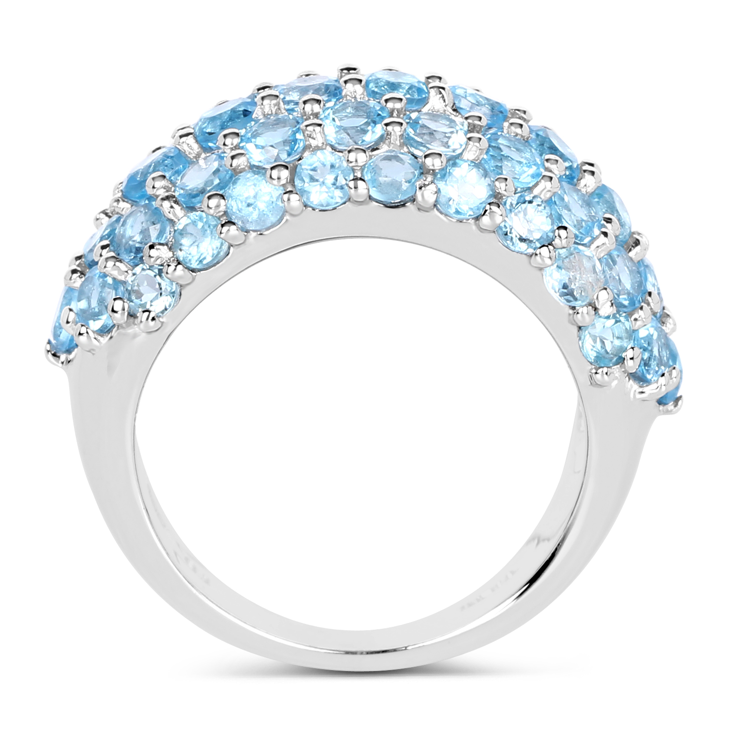 4.11 Carat Genuine Blue Topaz .925 Sterling Silver Ring
