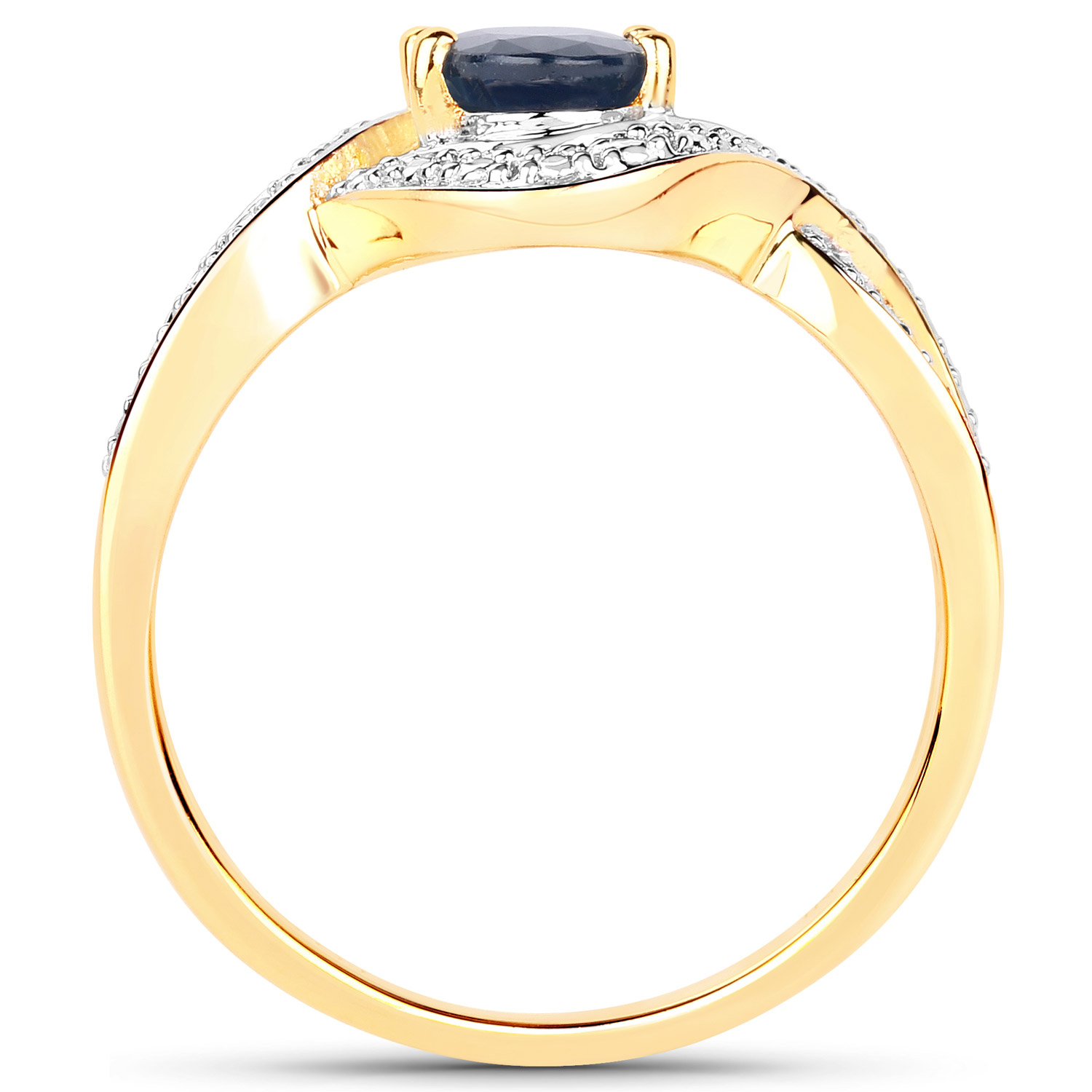 0.95 Carat Genuine Blue Sapphire .925 Sterling Silver Ring