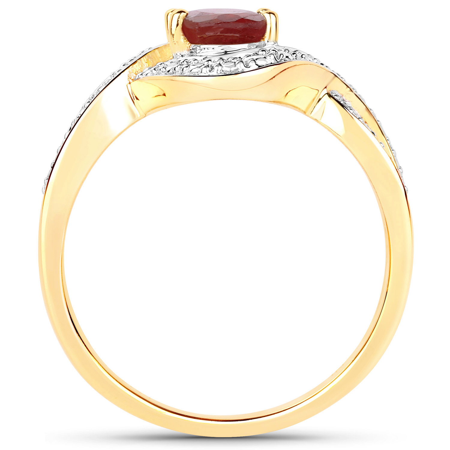 1.00 Carat Glass Filled Ruby .925 Sterling Silver Ring