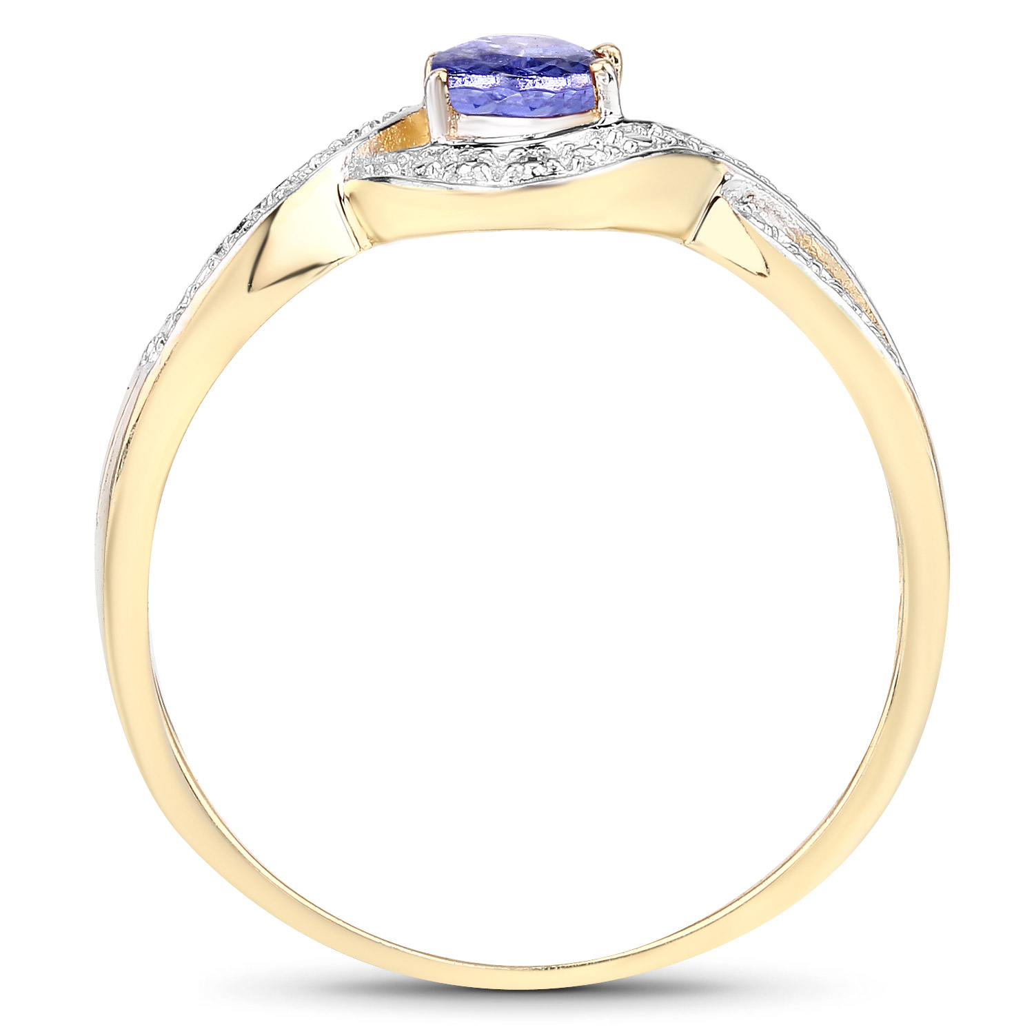 0.75 Carat Genuine Tanzanite .925 Sterling Silver Ring