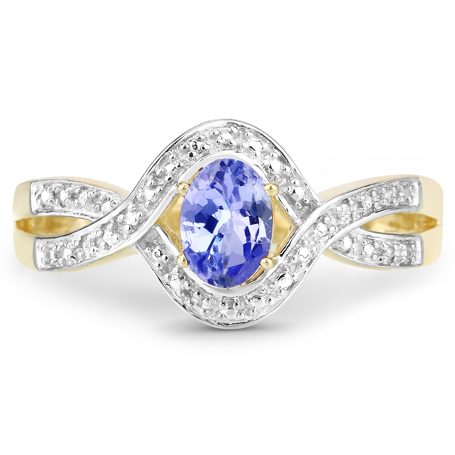 0.75 Carat Genuine Tanzanite .925 Sterling Silver Ring