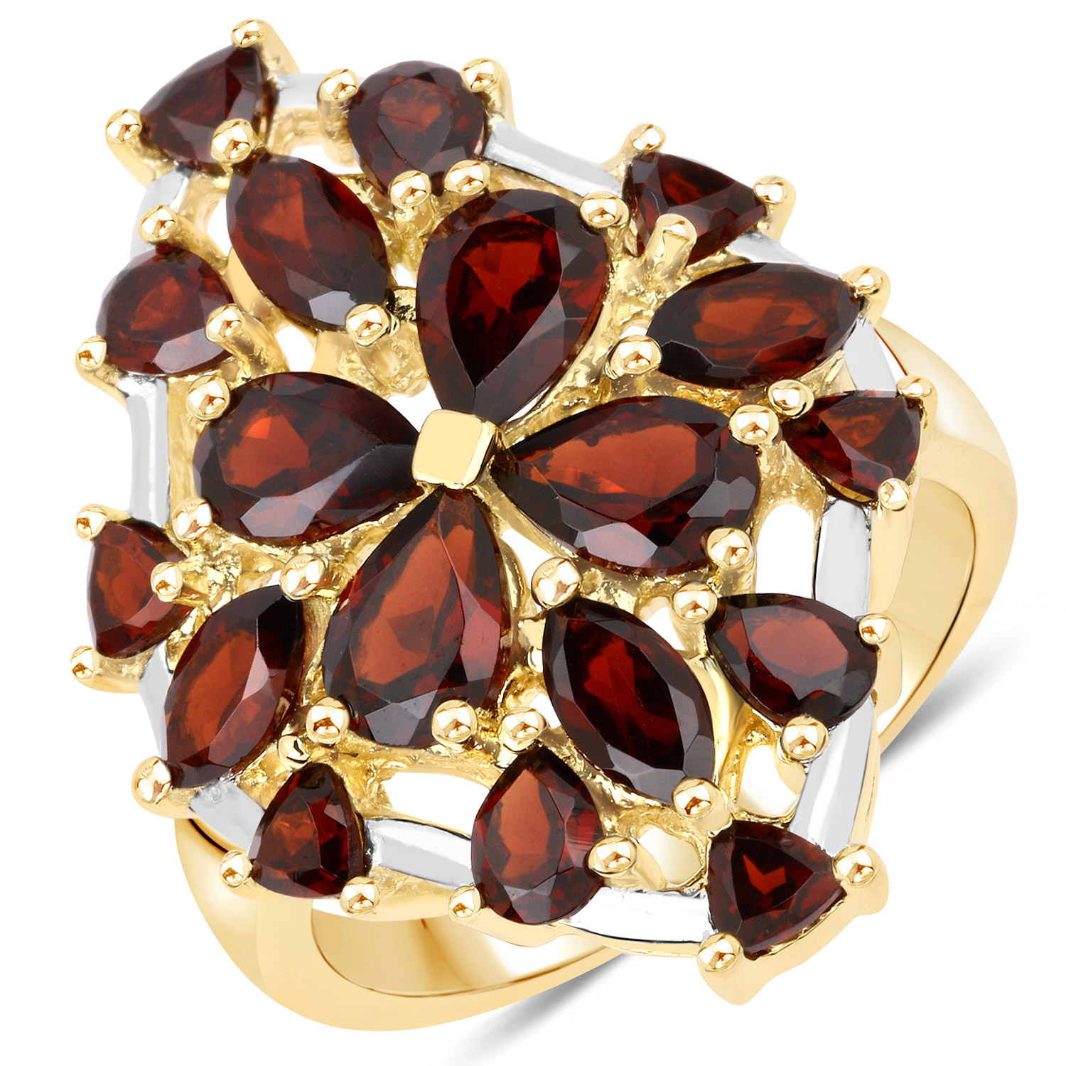 4.44 Carat Genuine Garnet .925 Sterling Silver Ring