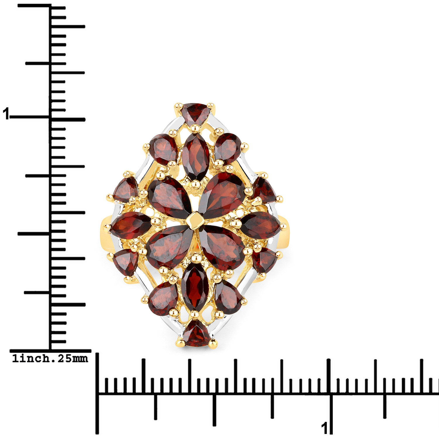 4.44 Carat Genuine Garnet .925 Sterling Silver Ring