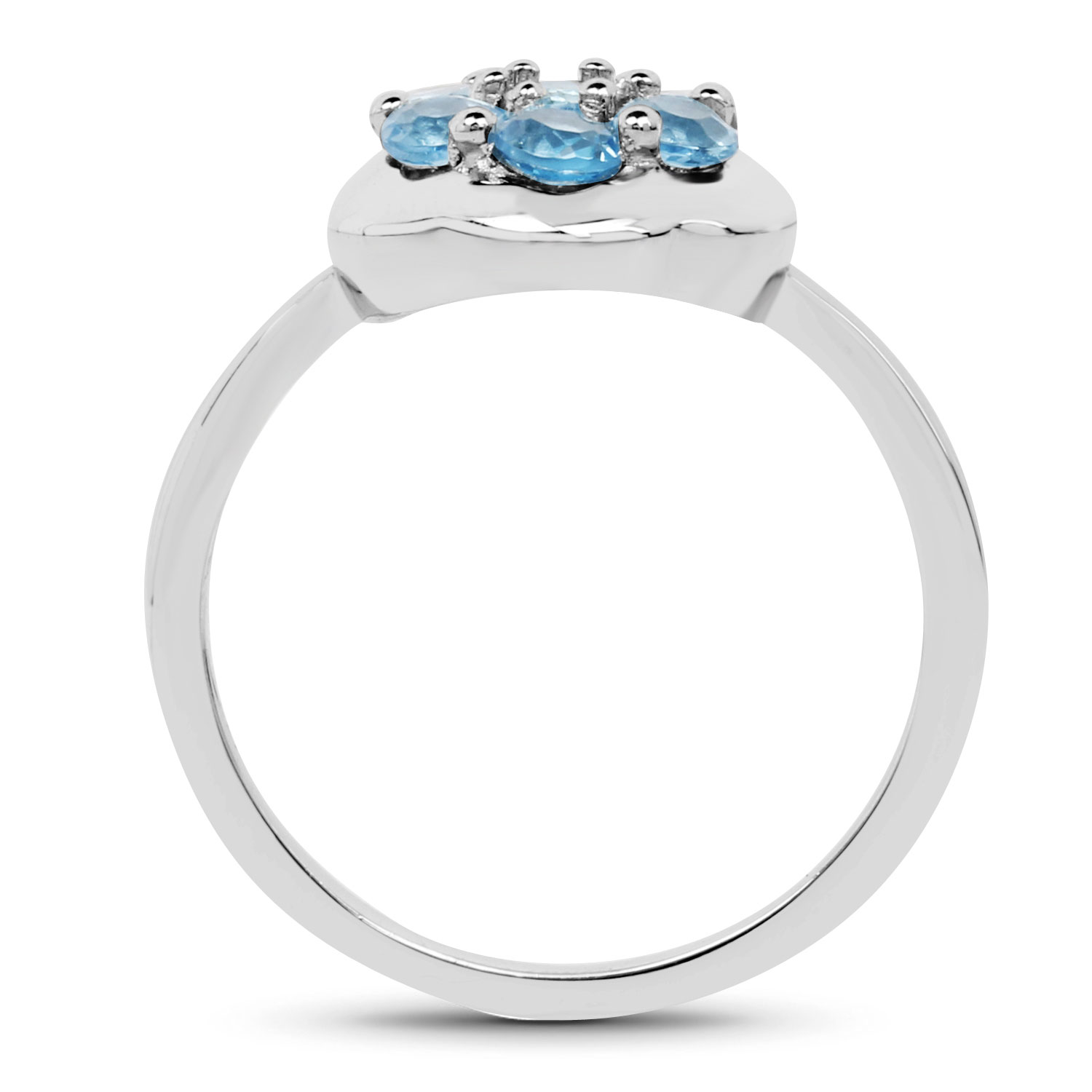 0.98 Carat Genuine Swiss Blue Topaz .925 Sterling Silver Ring
