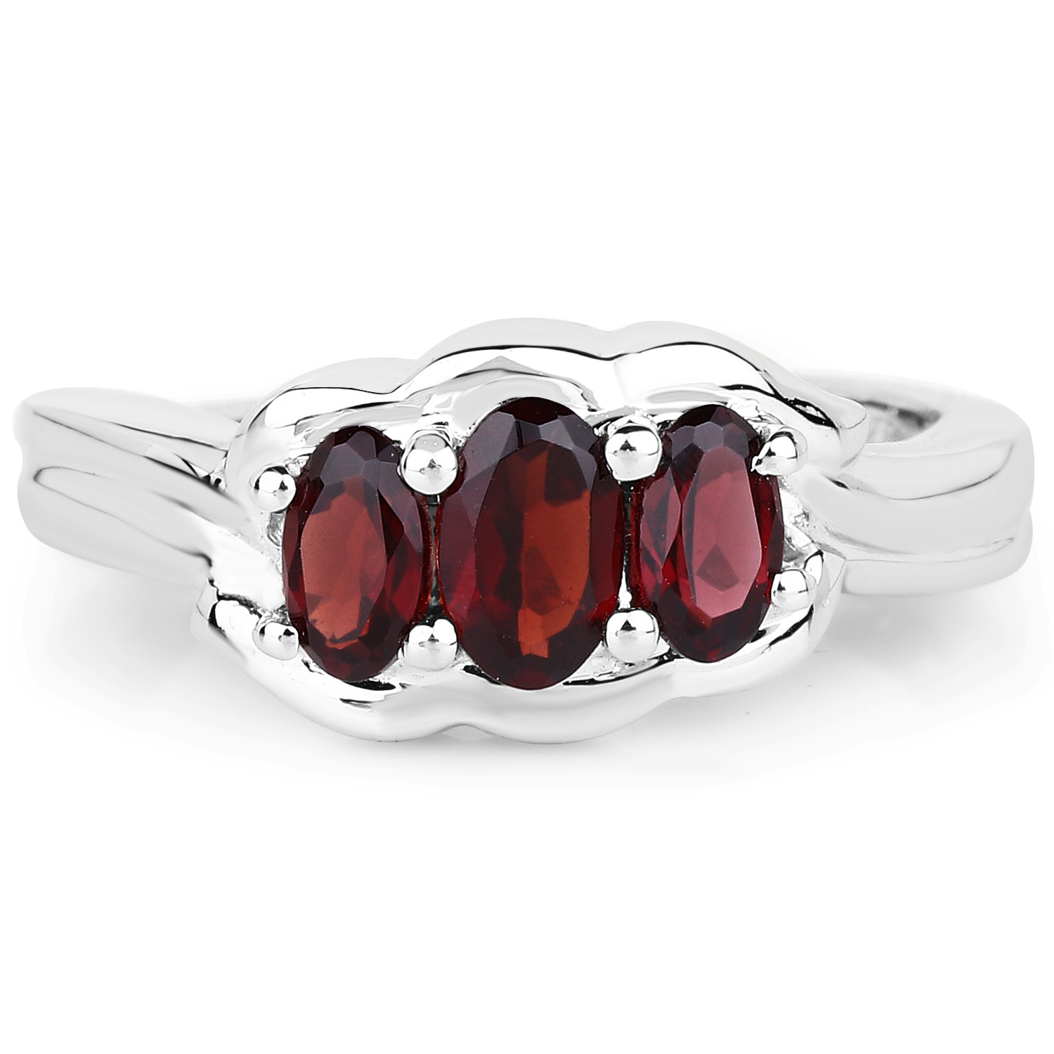 1.15 Carat Genuine Garnet .925 Sterling Silver Ring