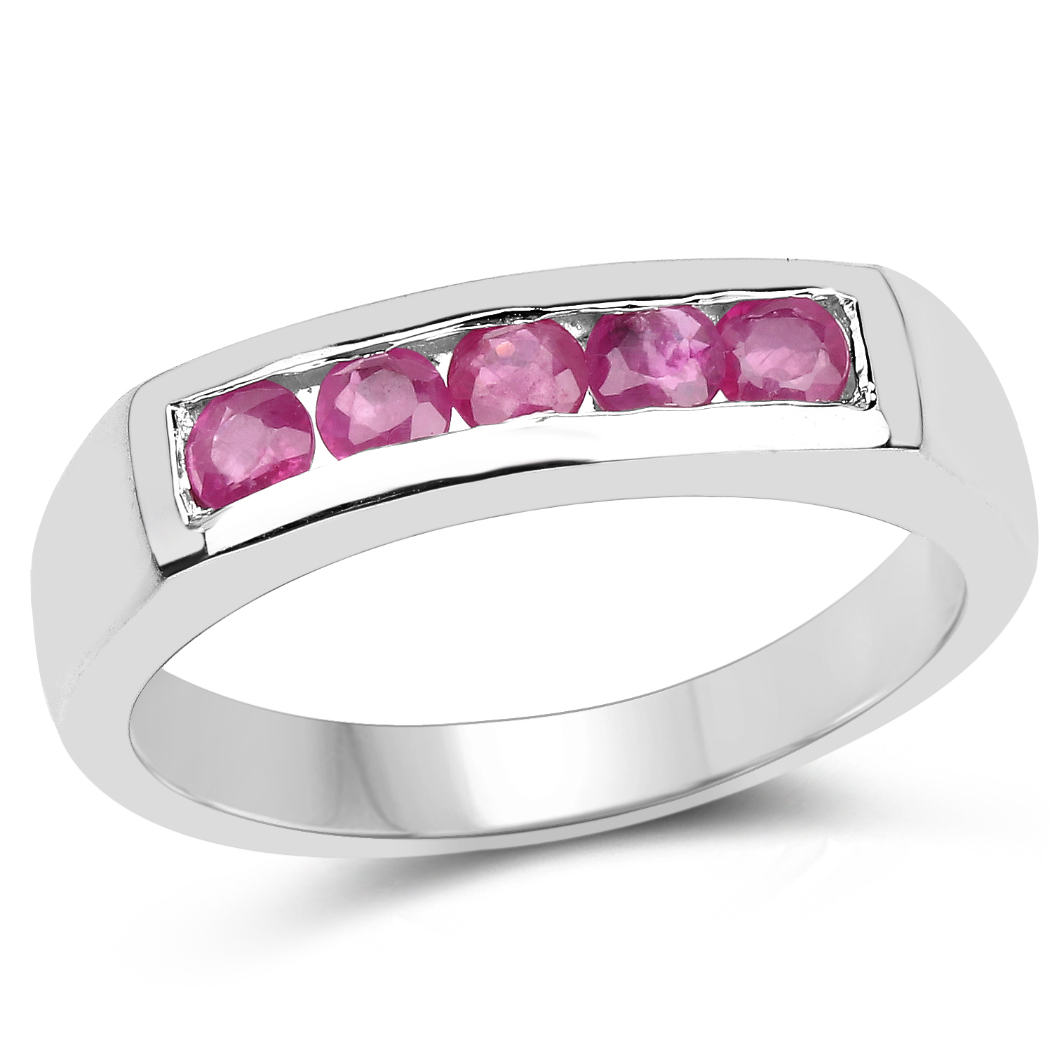 0.65 Carat Genuine Ruby .925 Sterling Silver Ring