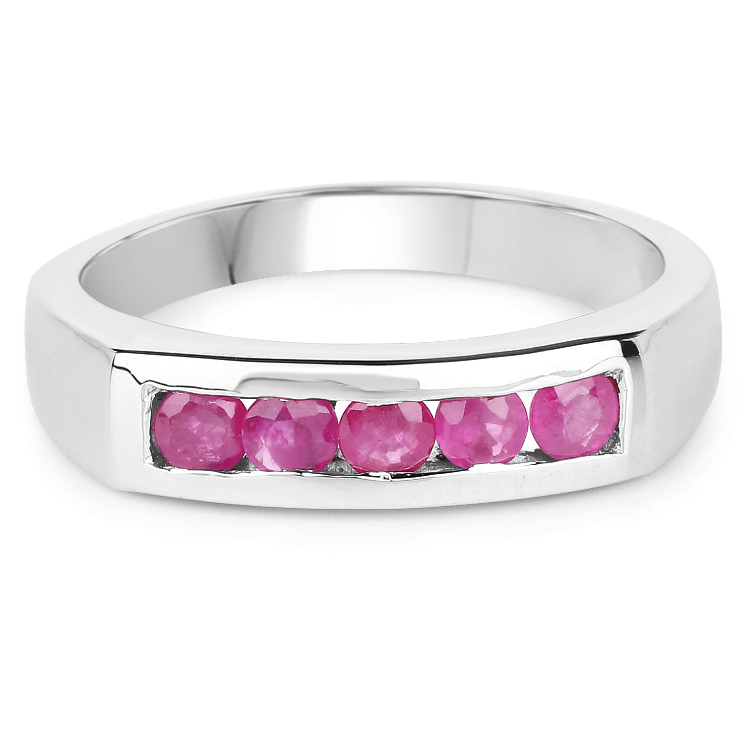 0.65 Carat Genuine Ruby .925 Sterling Silver Ring