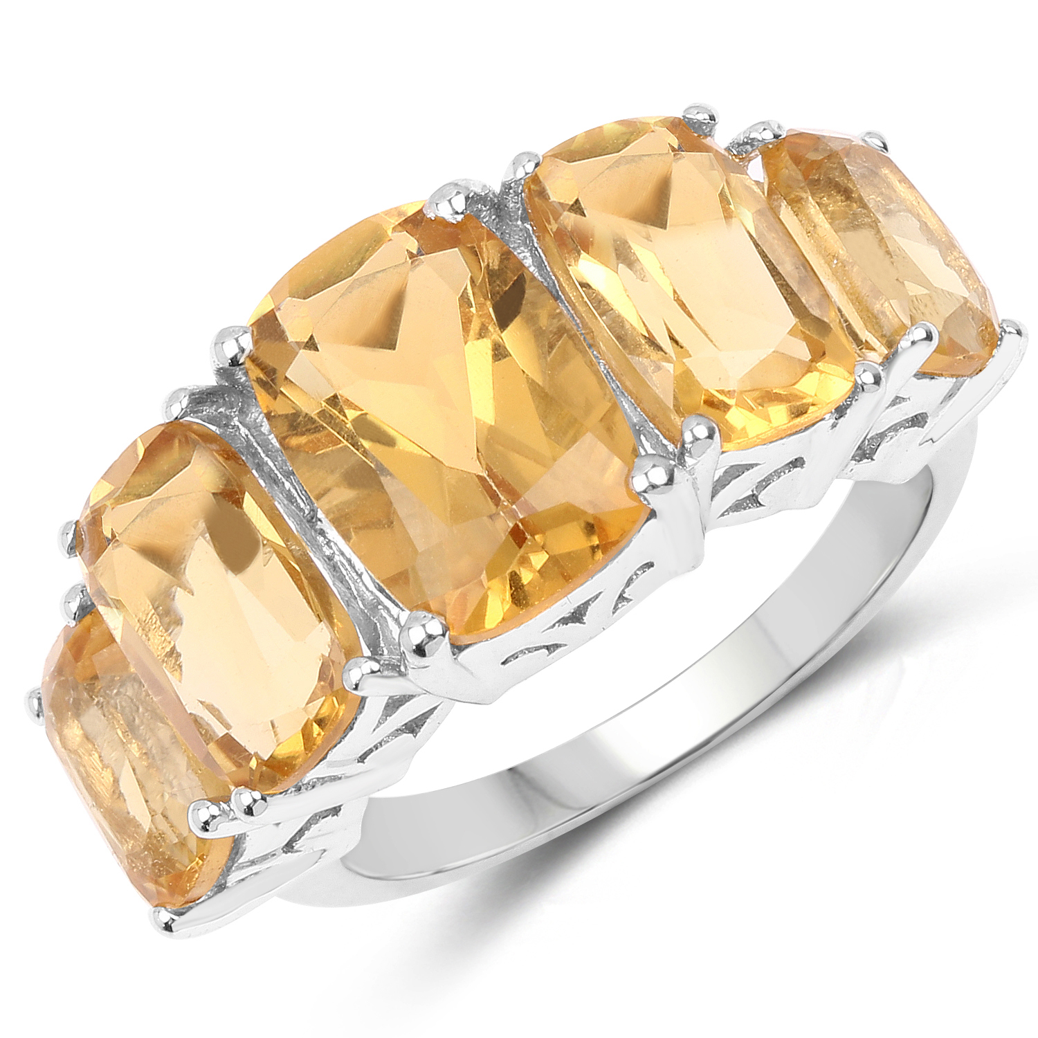 11.10 Carat Genuine Citrine .925 Sterling Silver Ring