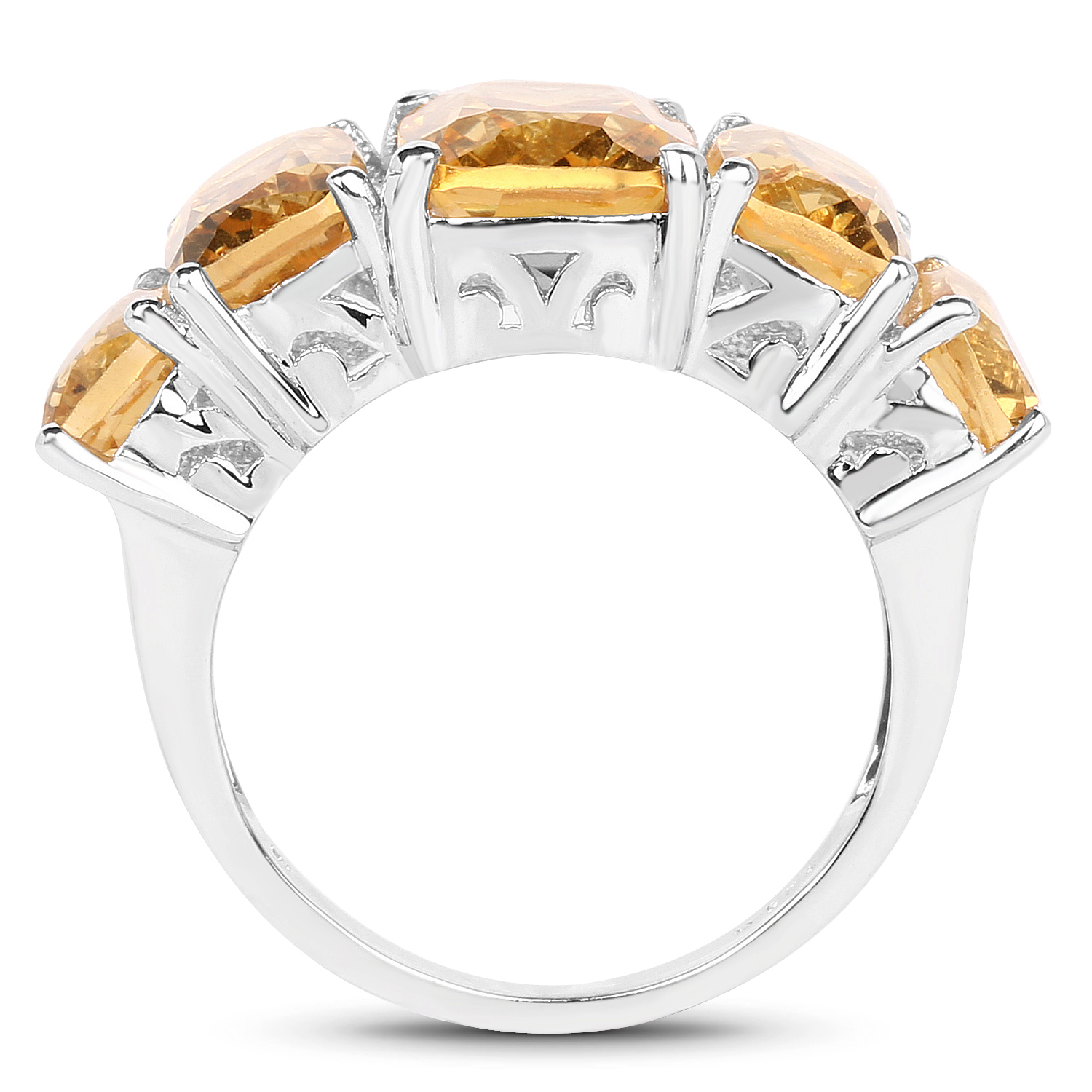 11.10 Carat Genuine Citrine .925 Sterling Silver Ring