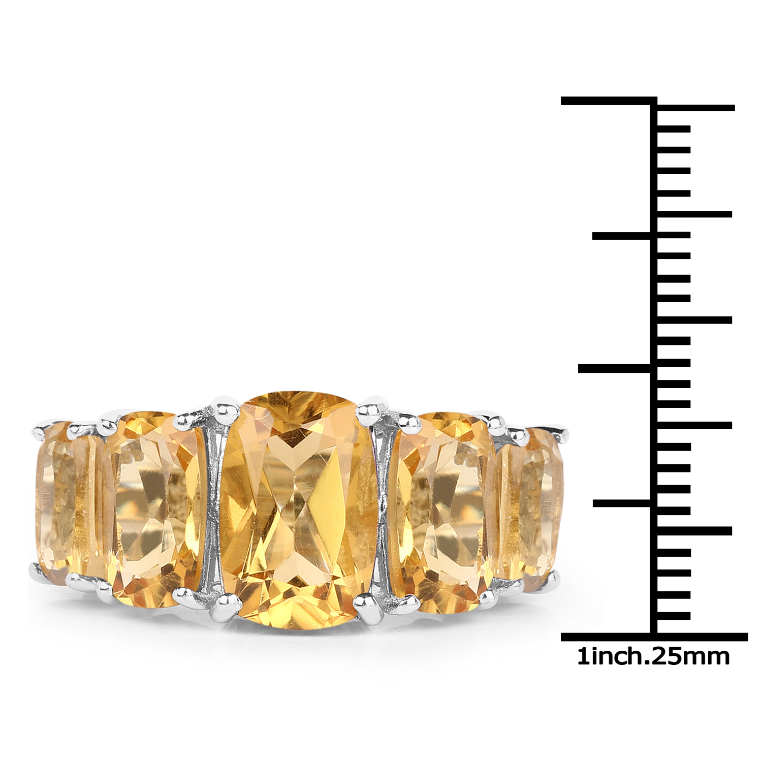 11.10 Carat Genuine Citrine .925 Sterling Silver Ring