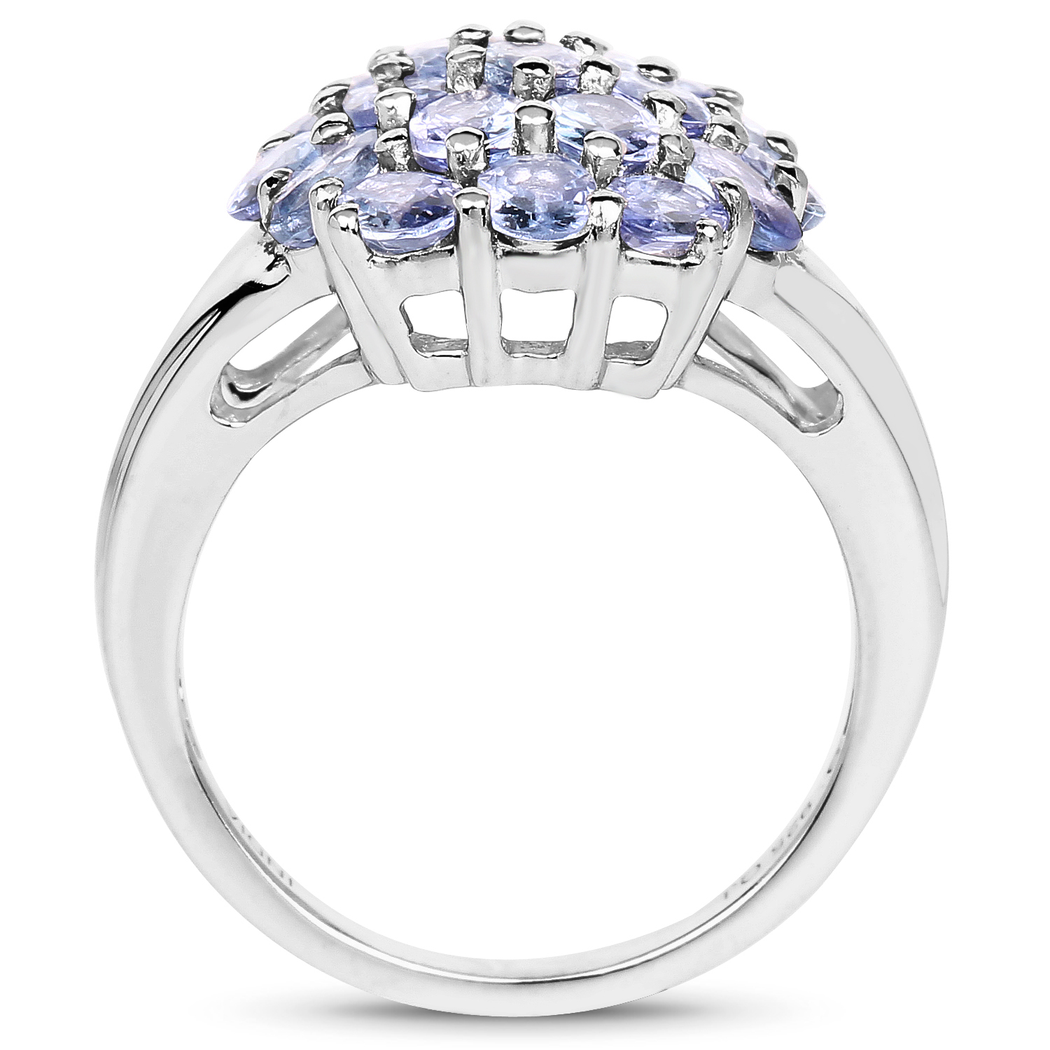 3.23 Carat Genuine Tanzanite .925 Sterling Silver Ring
