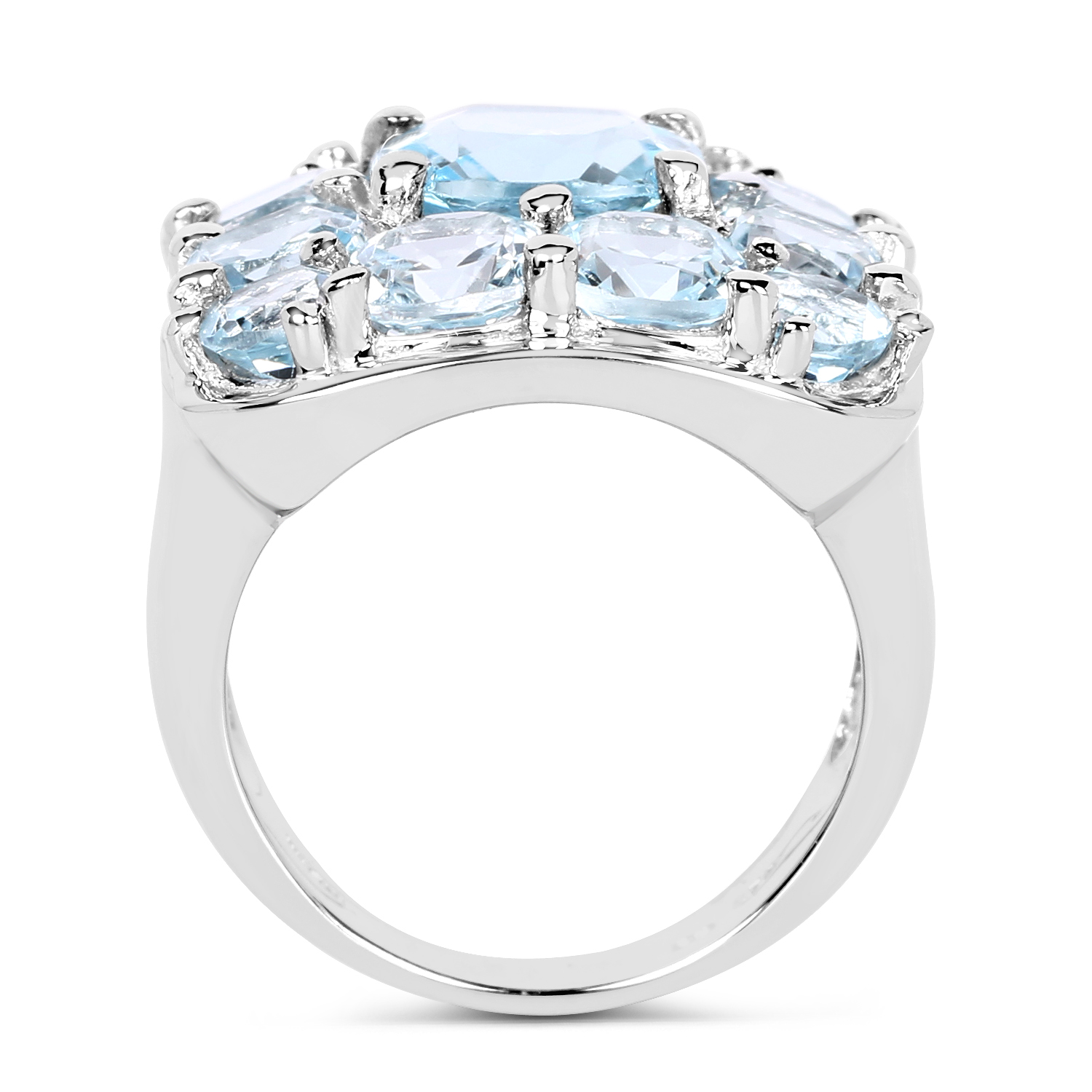 10.05 Carat Genuine Blue Topaz .925 Sterling Silver Ring
