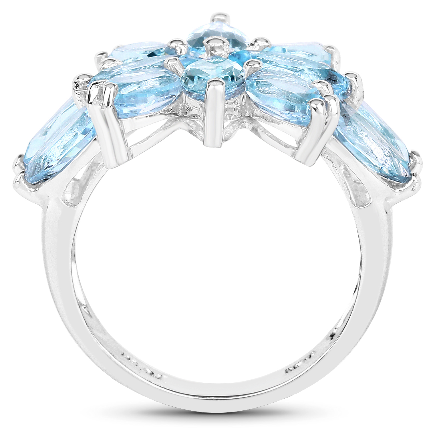 7.28 Carat Genuine Blue Topaz .925 Sterling Silver Ring