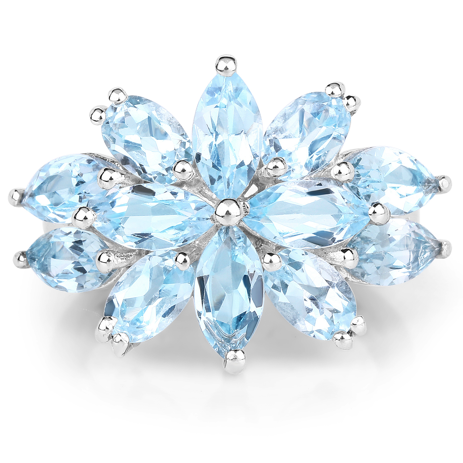 7.28 Carat Genuine Blue Topaz .925 Sterling Silver Ring