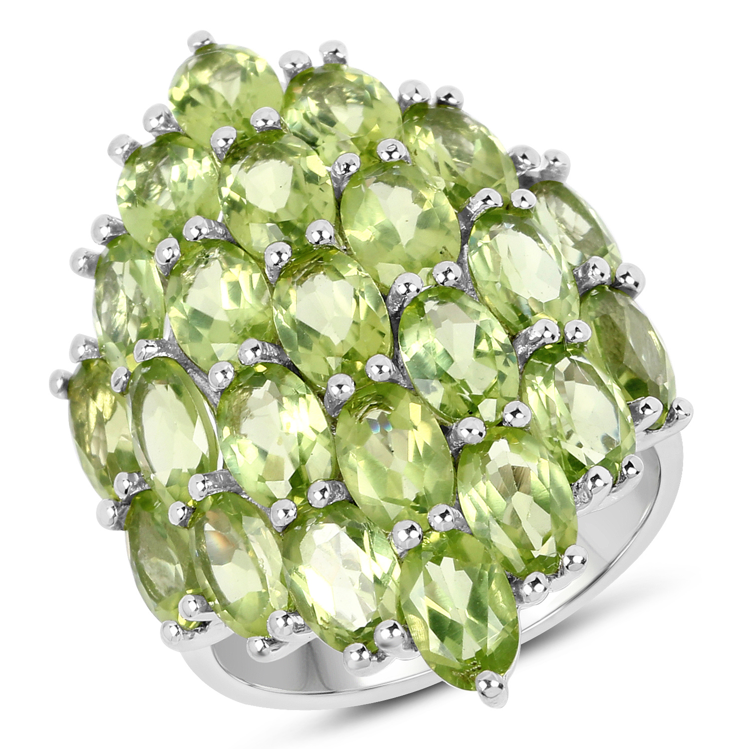 10.35 Carat Genuine Peridot  .925 Sterling Silver Ring Ring