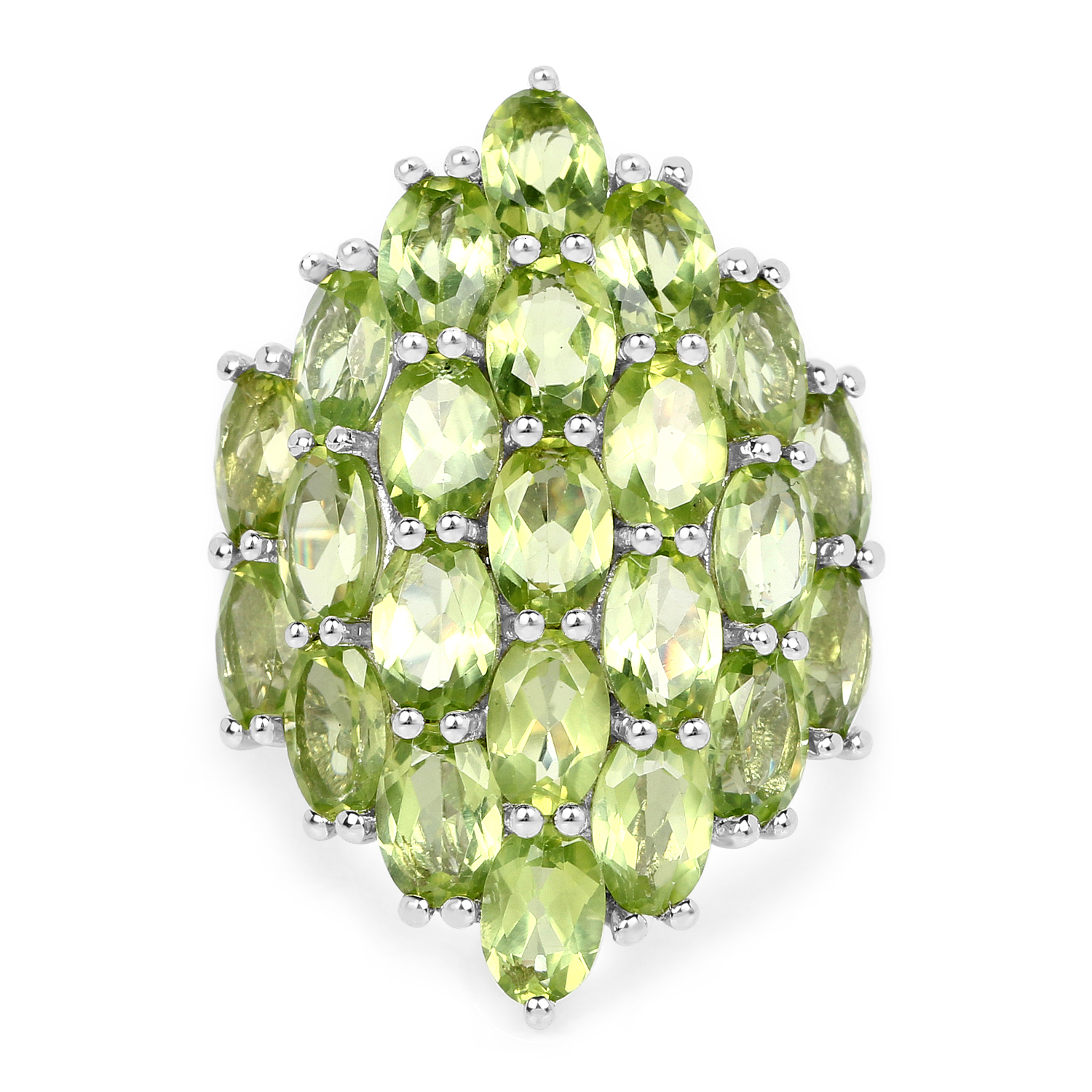 10.35 Carat Genuine Peridot  .925 Sterling Silver Ring Ring