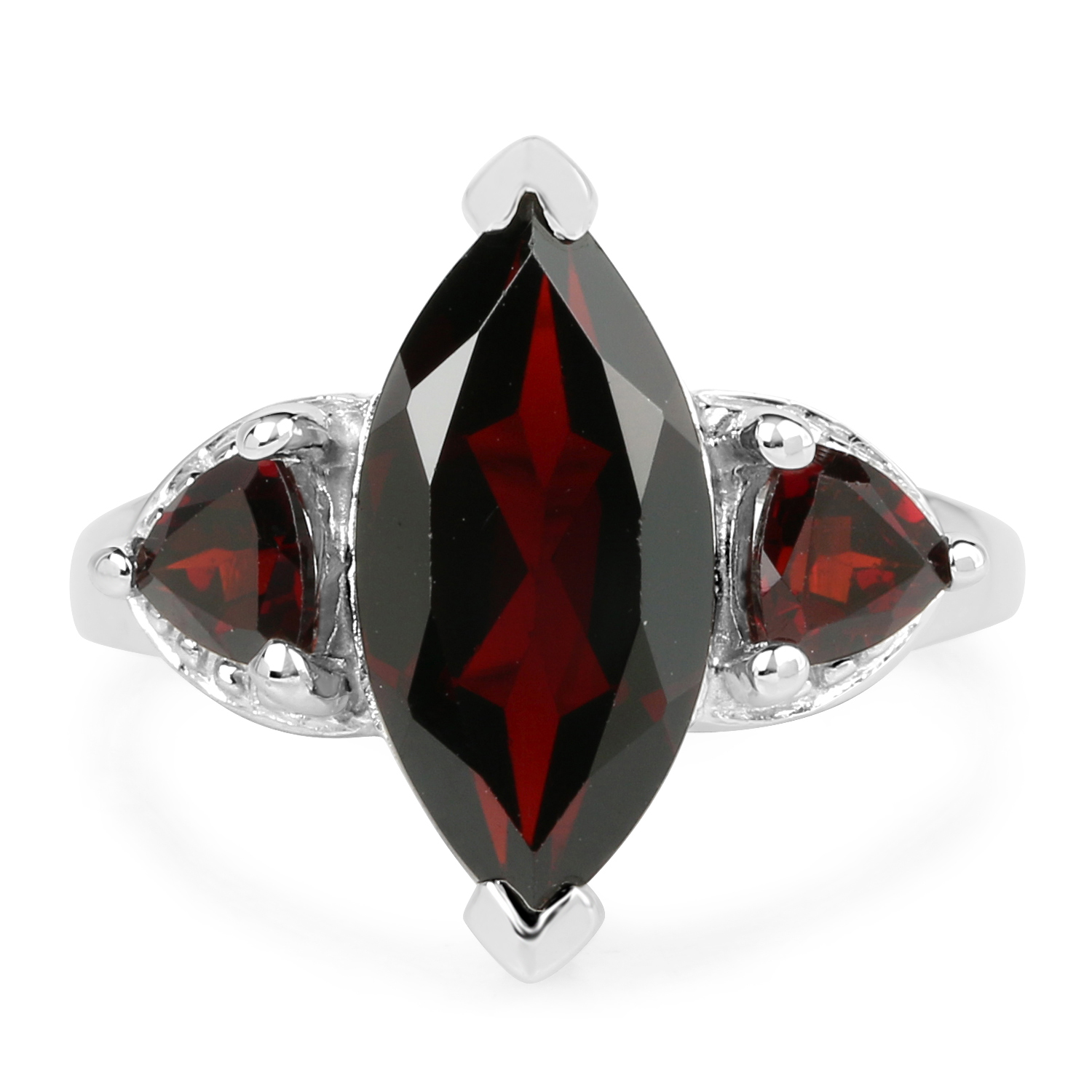 3.60 Carat Genuine Garnet .925 Sterling Silver Ring