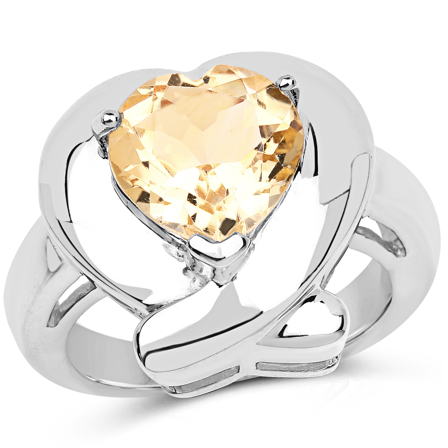 3.00 Carat Genuine Citrine .925 Sterling Silver Ring