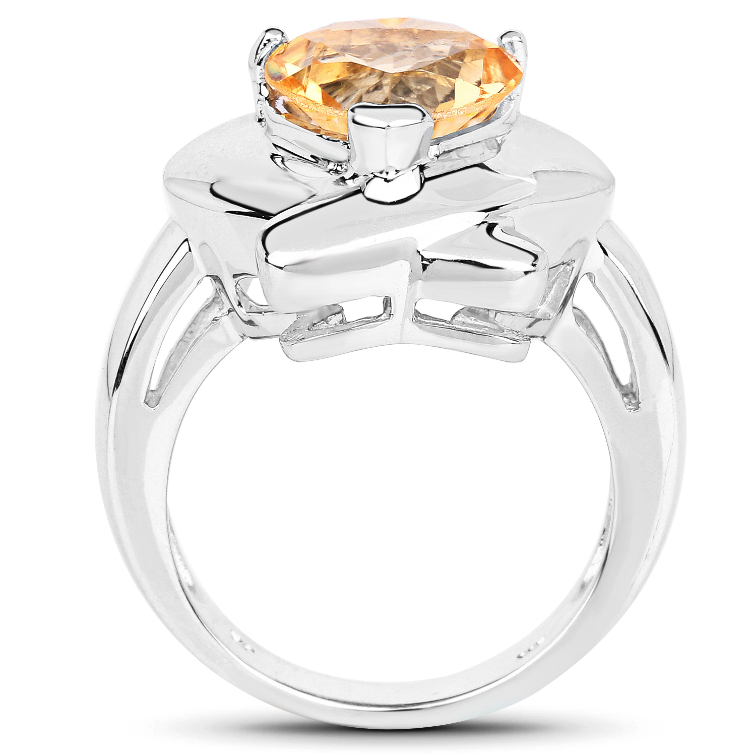 3.00 Carat Genuine Citrine .925 Sterling Silver Ring