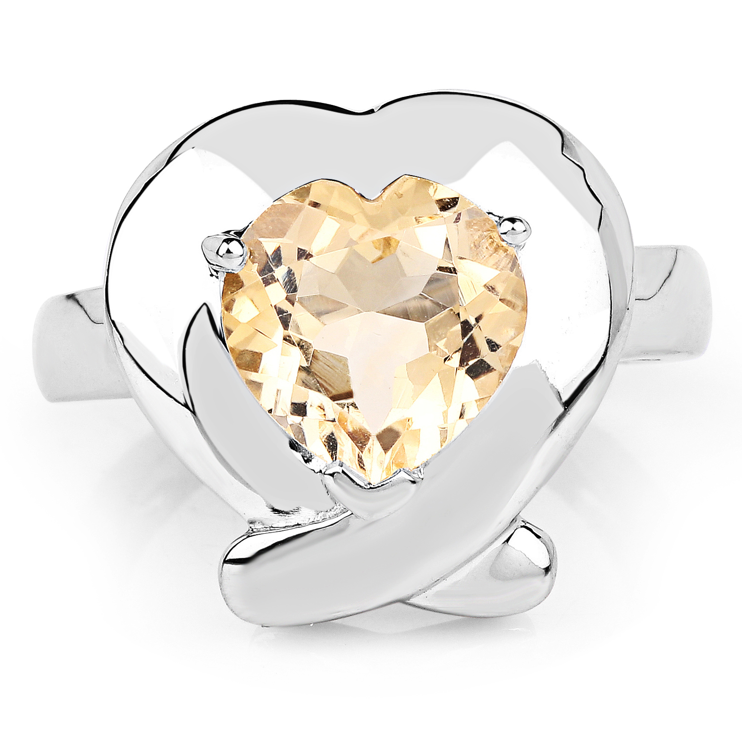 3.00 Carat Genuine Citrine .925 Sterling Silver Ring