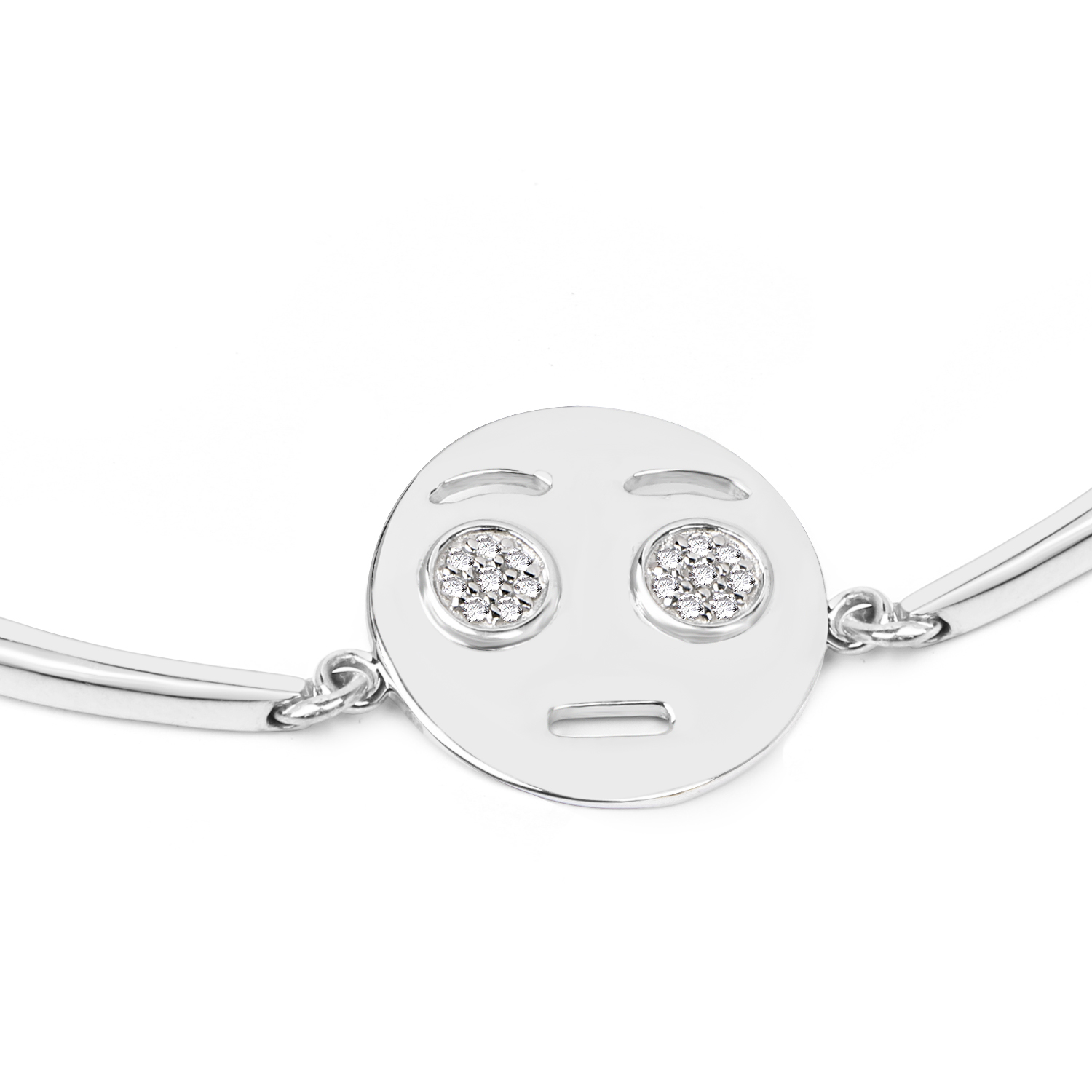 0.11 Carat Genuine White Topaz .925 Sterling Silver Bracelet