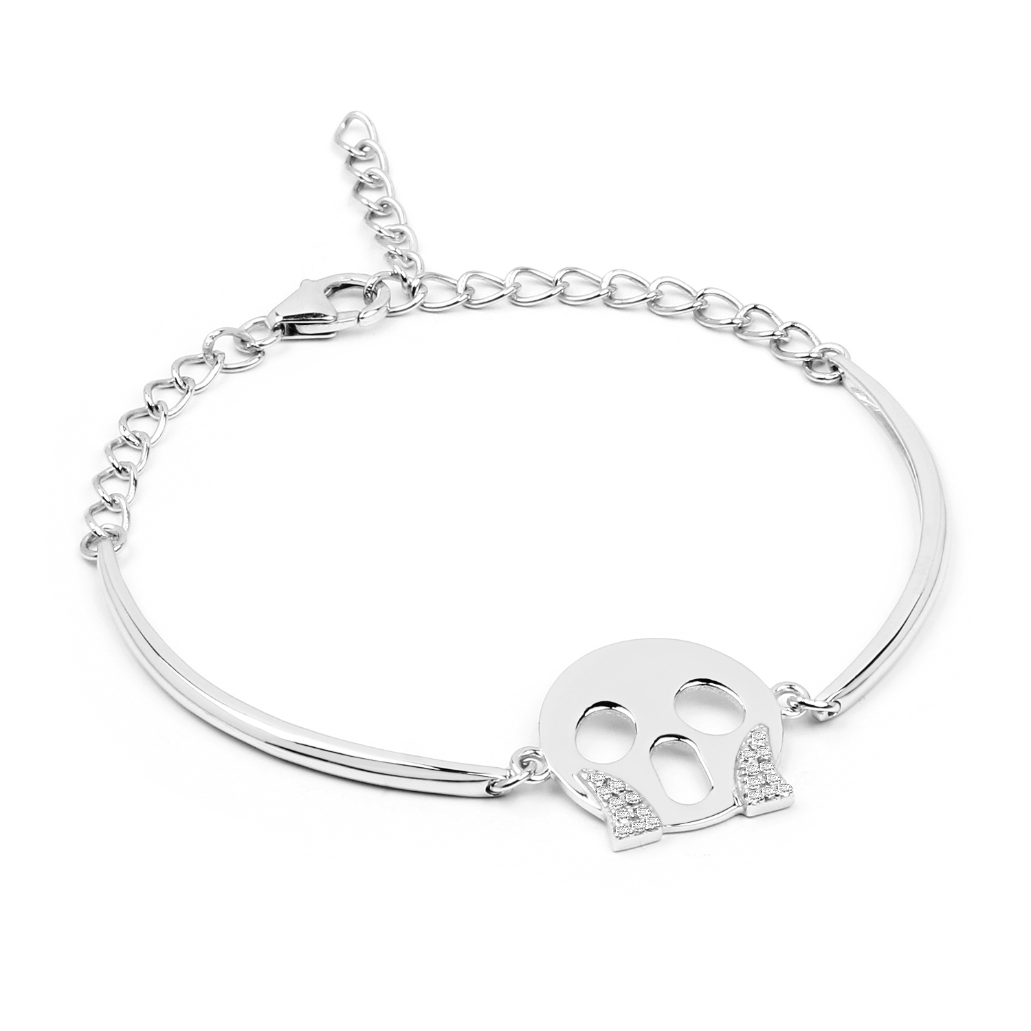 0.11 Carat Genuine White Topaz .925 Sterling Silver Bracelet