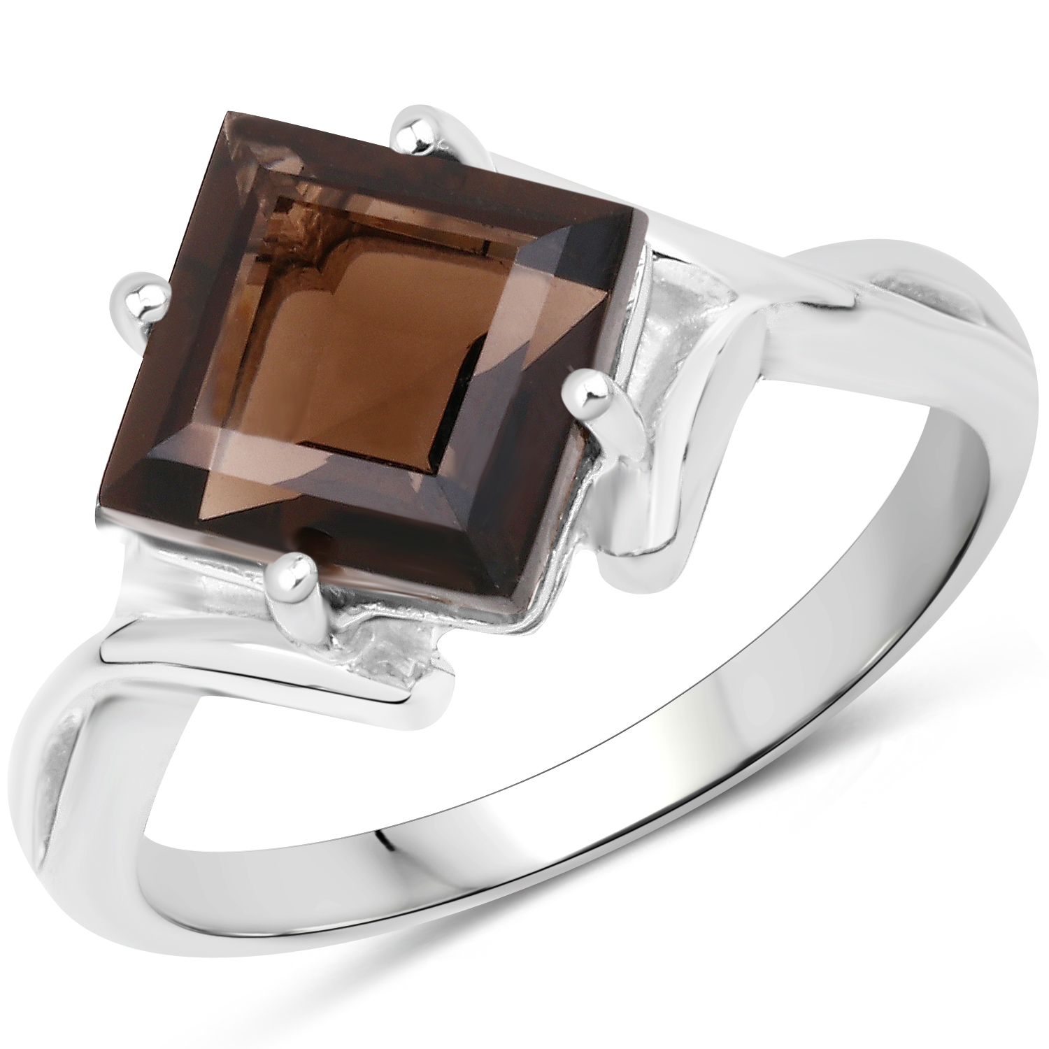 2.65 Carat Genuine Smoky Quartz .925 Sterling Silver Ring