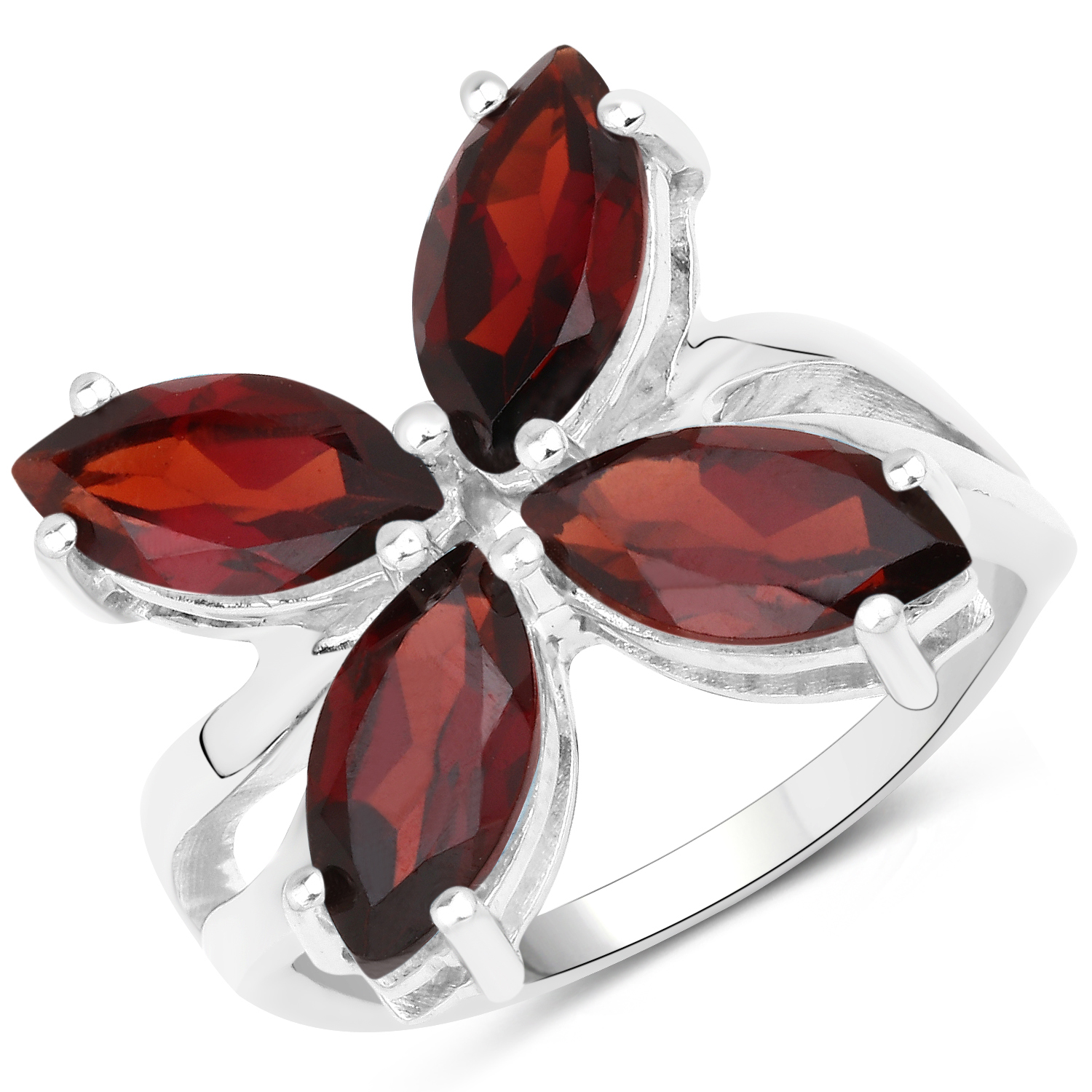 5.20 Carat Genuine Garnet .925 Sterling Silver Ring