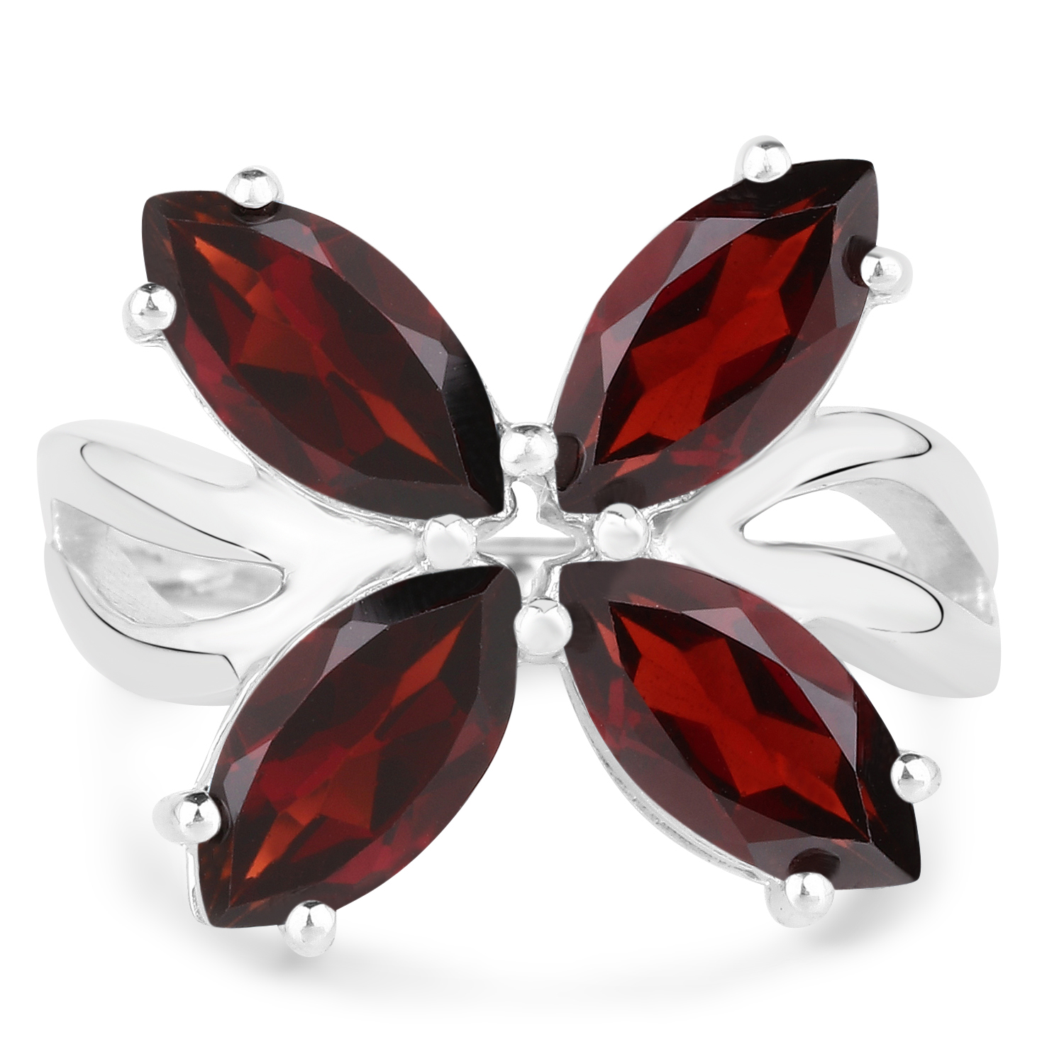 5.20 Carat Genuine Garnet .925 Sterling Silver Ring