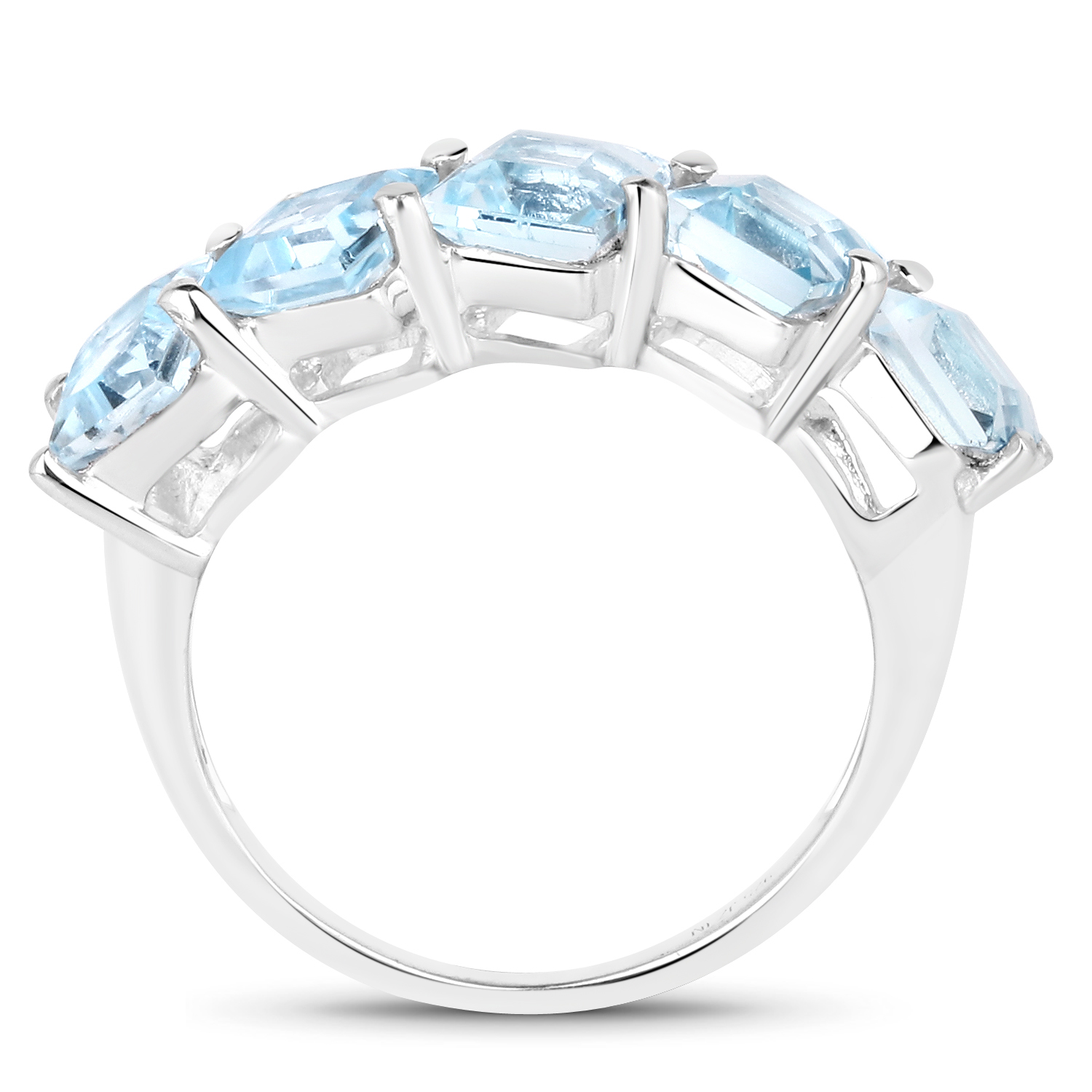 4.20 Carat Genuine Blue Topaz .925 Sterling Silver Ring