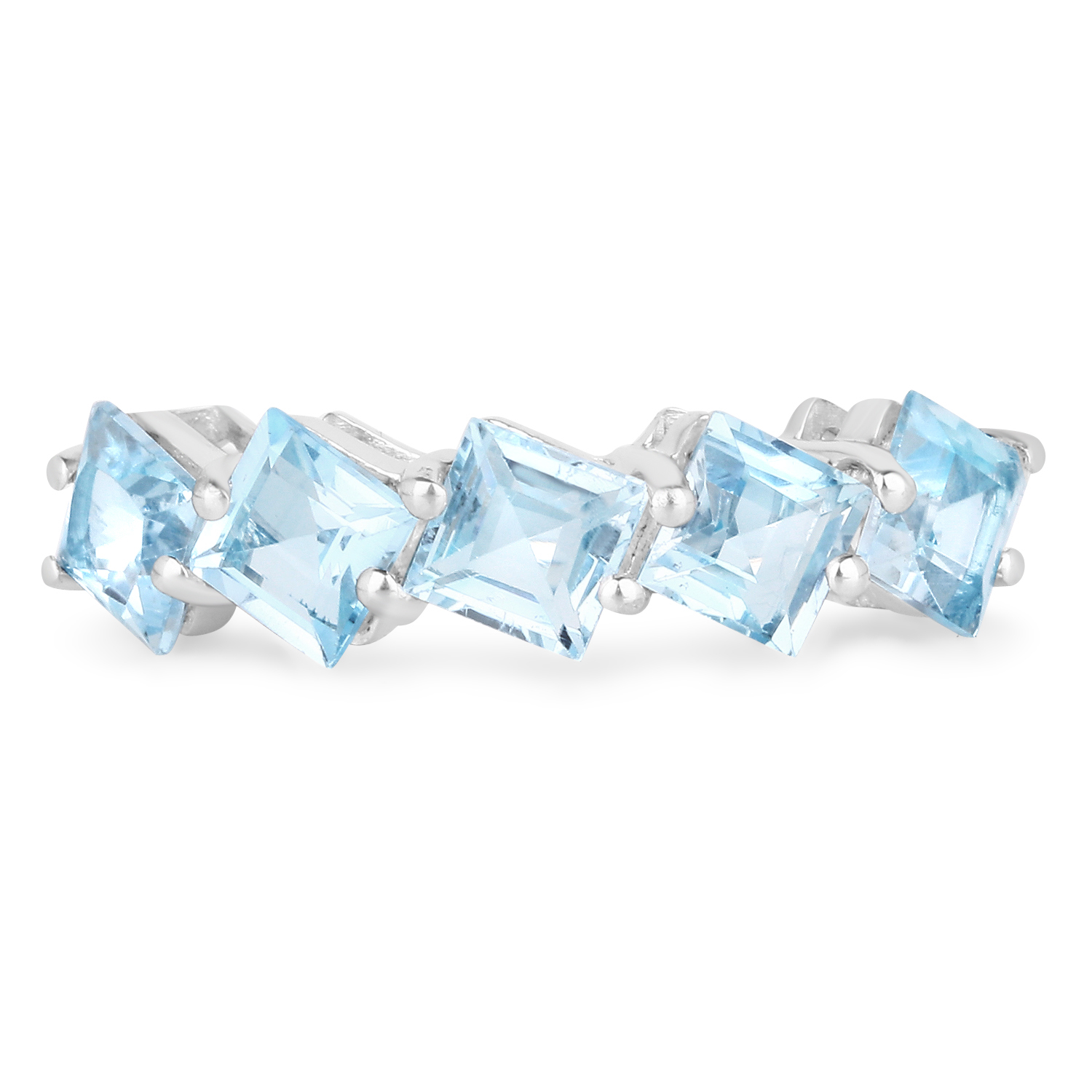 4.20 Carat Genuine Blue Topaz .925 Sterling Silver Ring