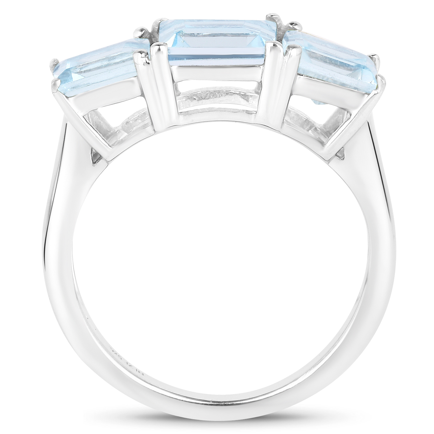 4.37 Carat Genuine Blue Topaz .925 Sterling Silver Ring