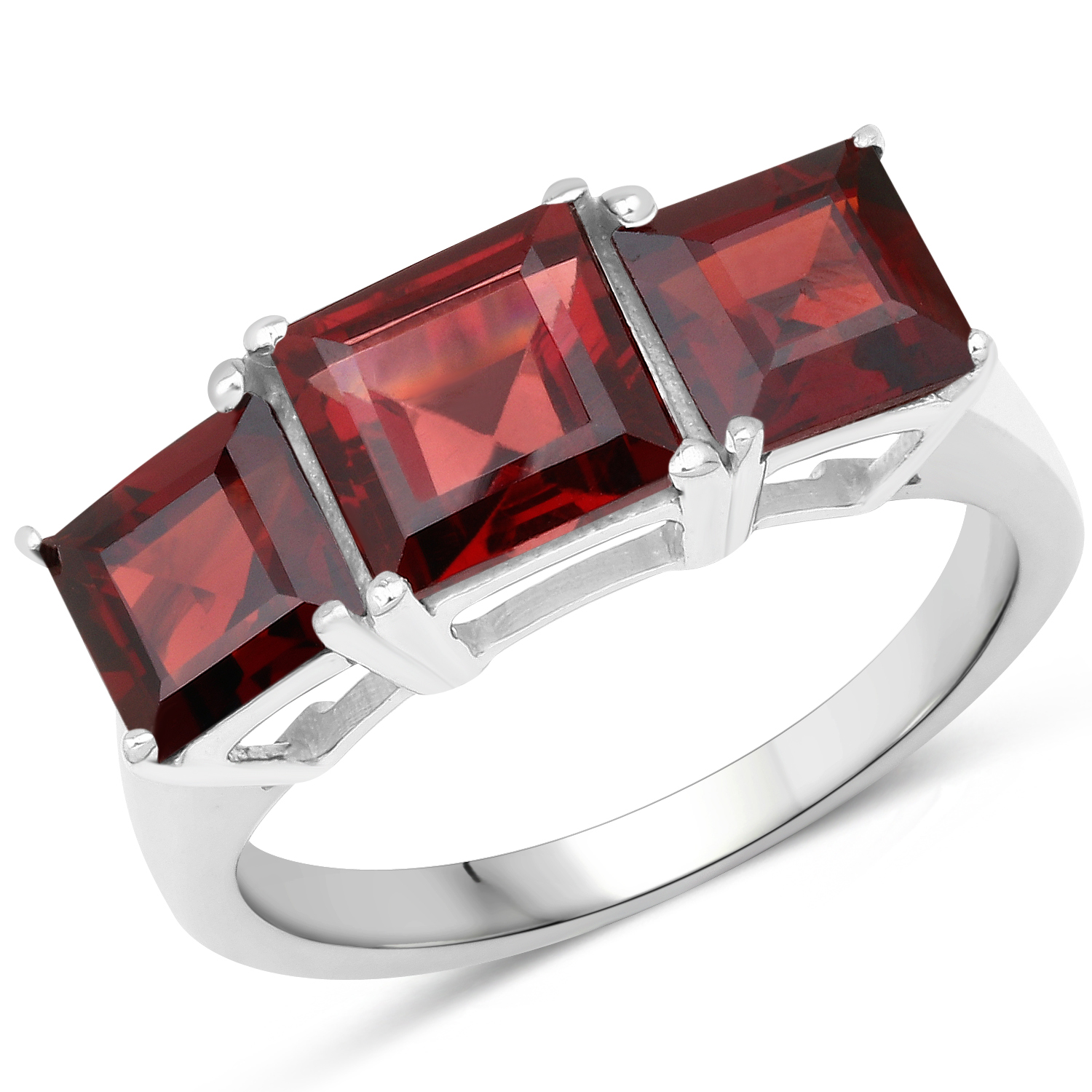 4.37 Carat Genuine Garnet .925 Sterling Silver Ring