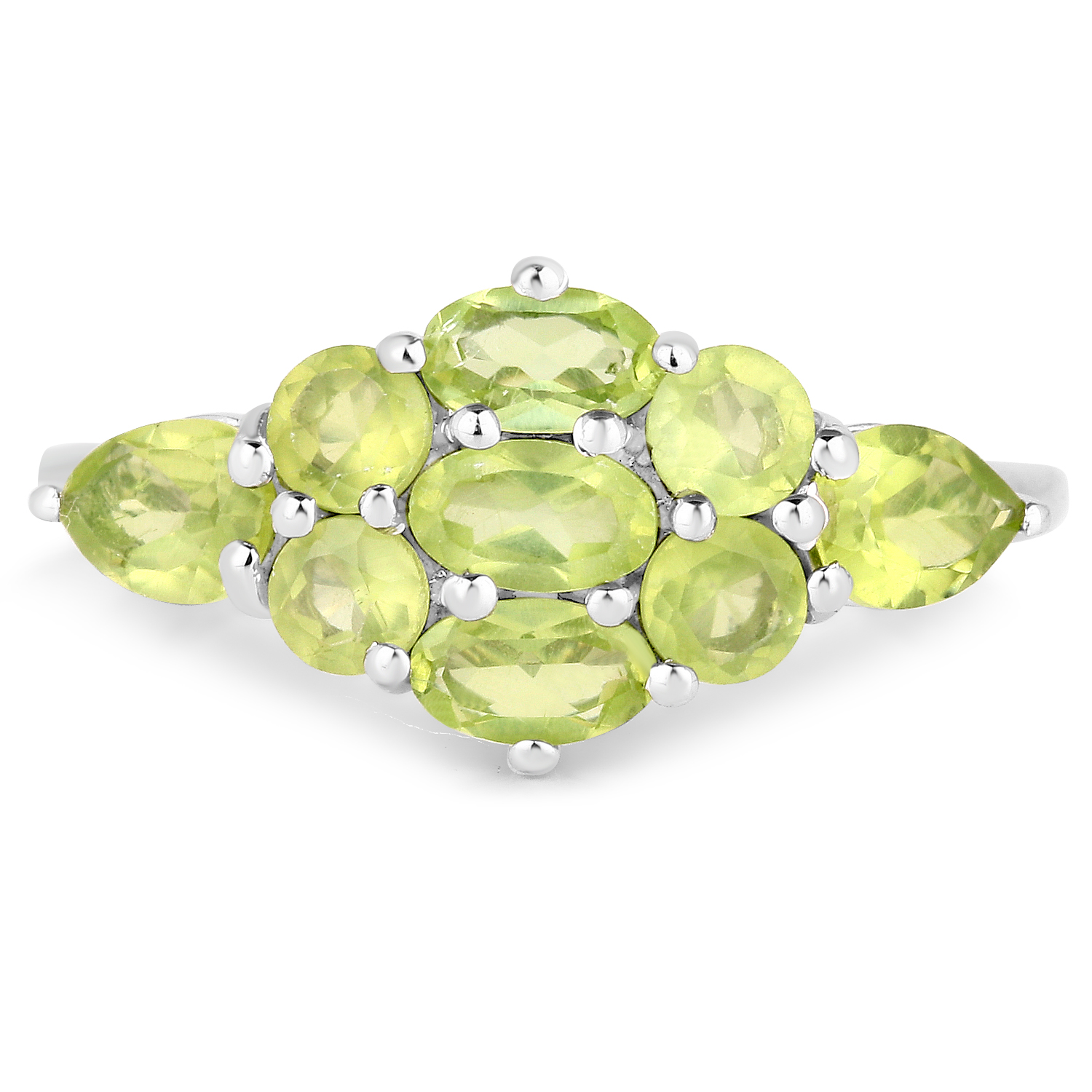 2.36 Carat Genuine Peridot .925 Sterling Silver Ring