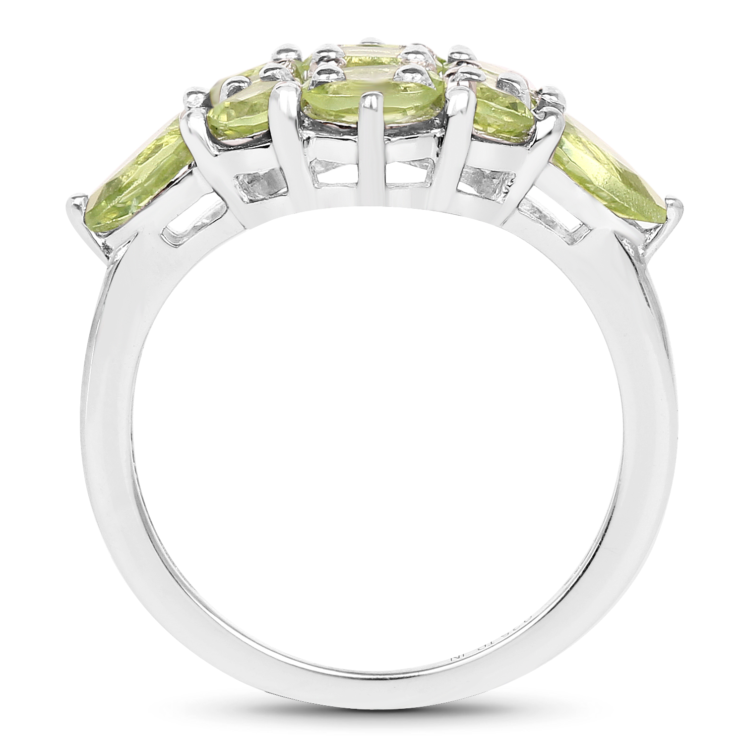 2.36 Carat Genuine Peridot .925 Sterling Silver Ring
