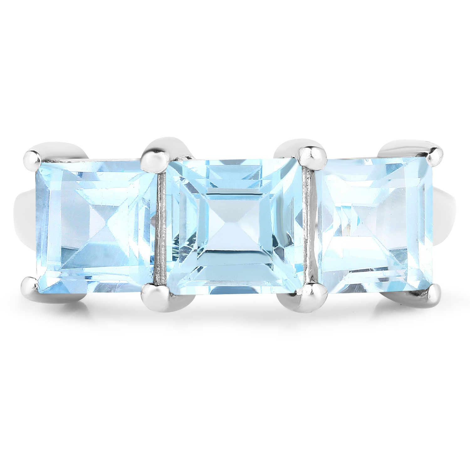 4.15 Carat Genuine Blue Topaz .925 Sterling Silver Ring