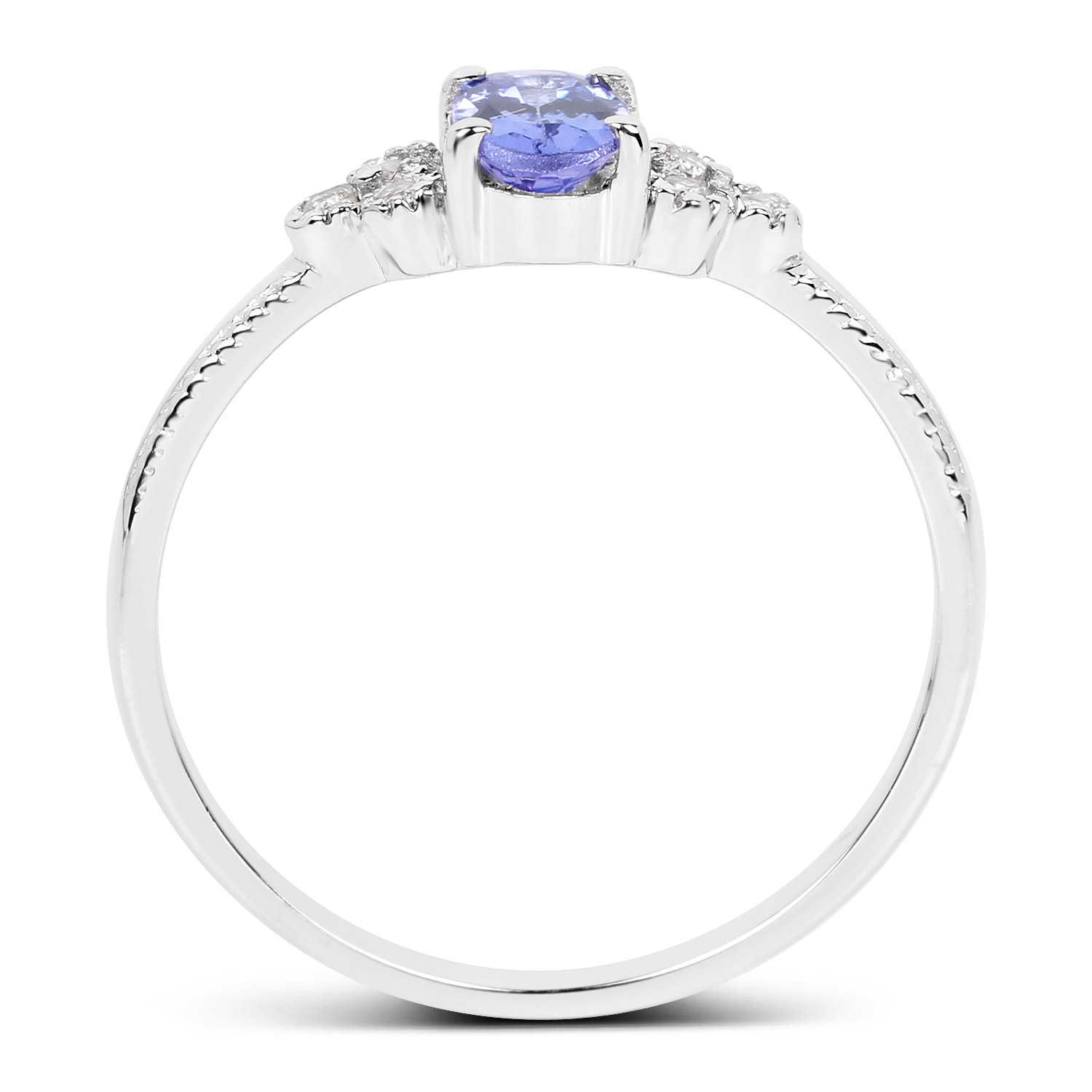 1.66 Carat Genuine Tanzanite and White Topaz .925 Sterling Silver 3 Piece Jewelry Set (Ring, Earrings, and Pendant w/ Chain)