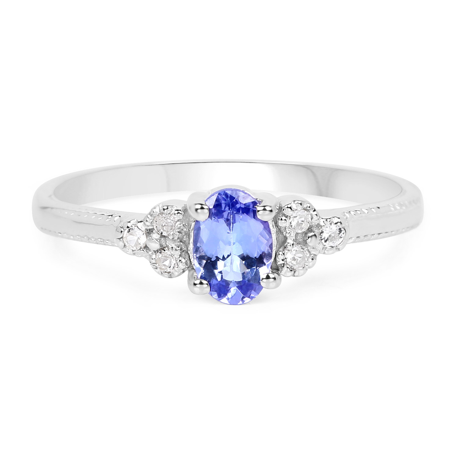 1.66 Carat Genuine Tanzanite and White Topaz .925 Sterling Silver 3 Piece Jewelry Set (Ring, Earrings, and Pendant w/ Chain)