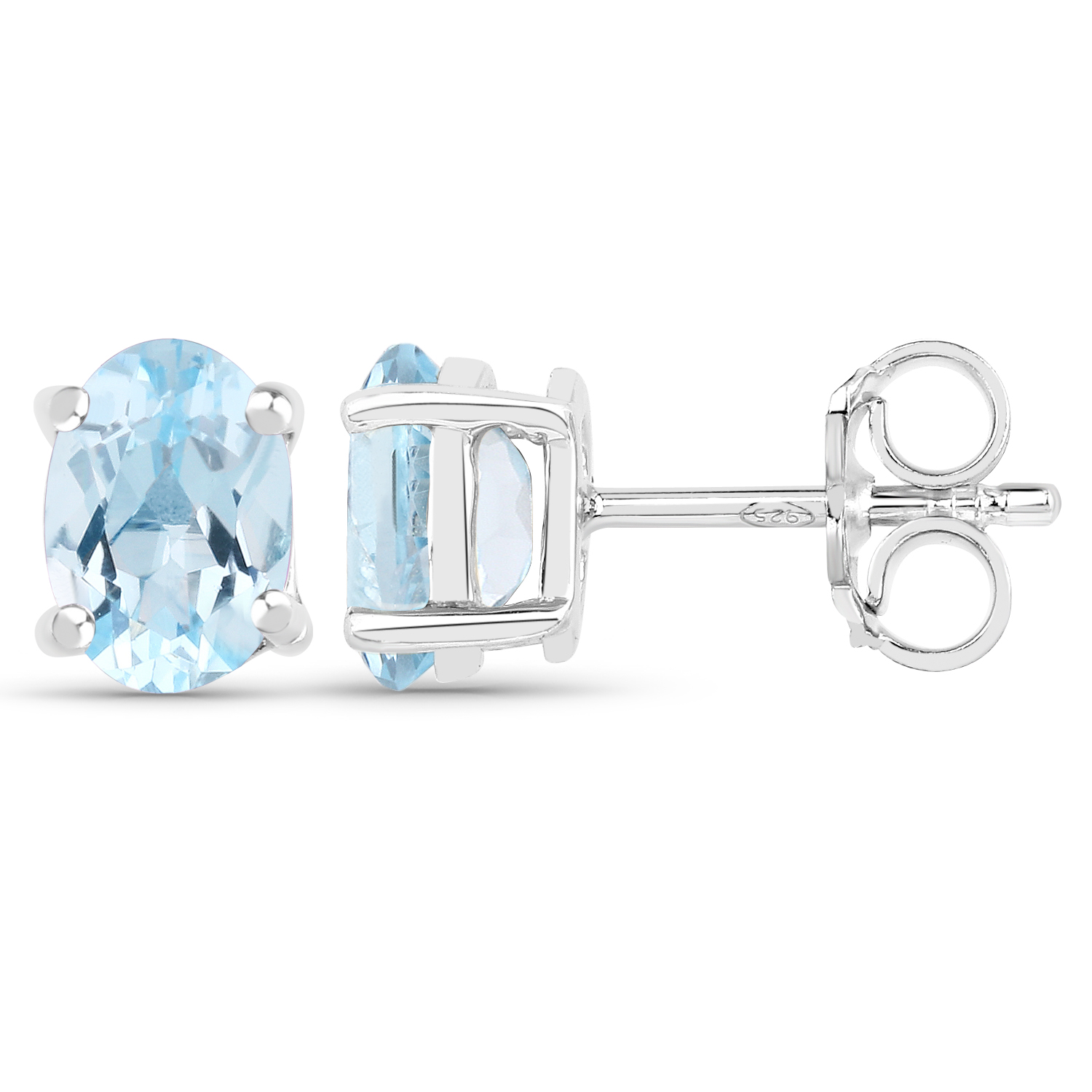 4.50 Carat Genuine Blue Topaz .925 Sterling Silver Jewelry Set