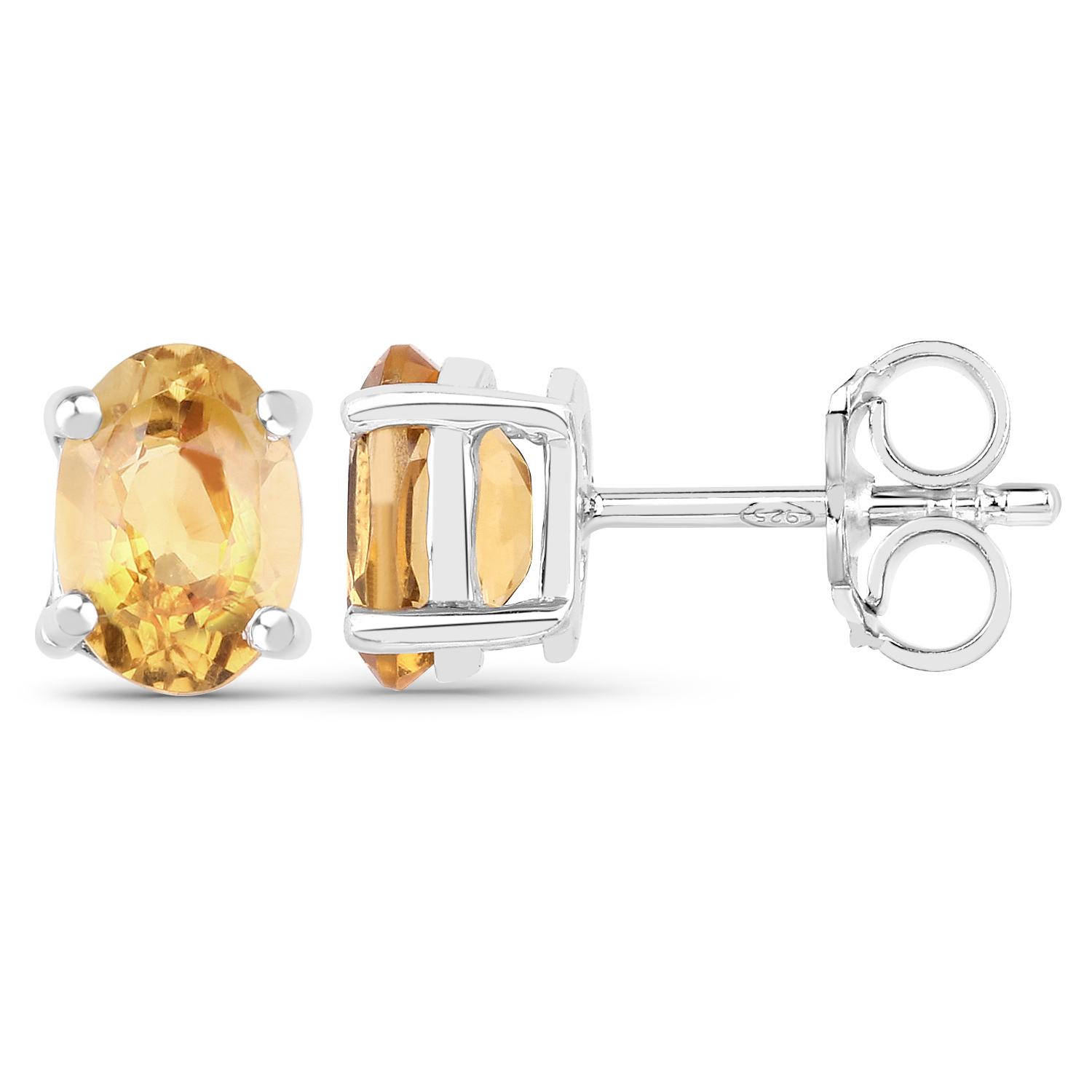 3.28 Carat Genuine Citrine .925 Sterling Silver Jewelry Set