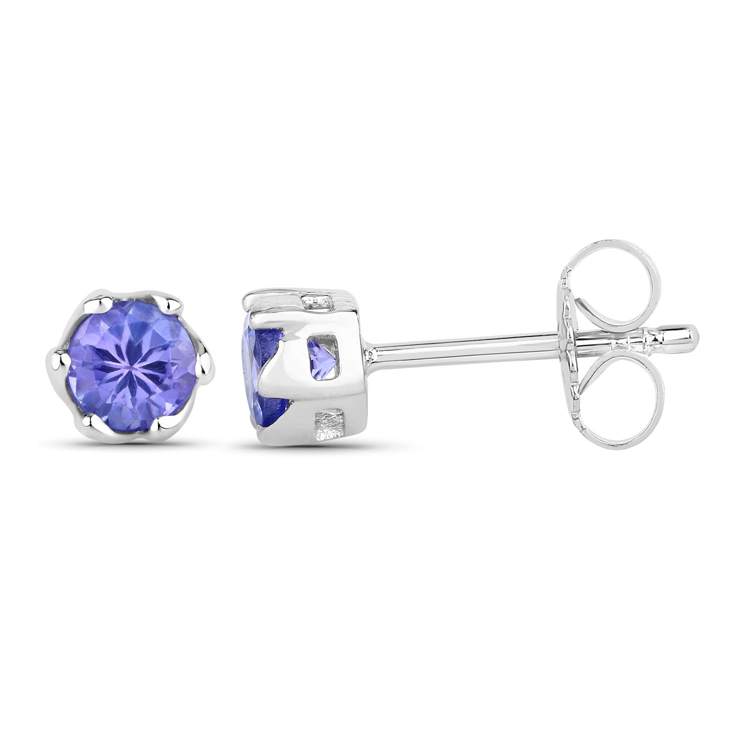 0.46 Carat Genuine Tanzanite .925 Sterling Silver Earrings
