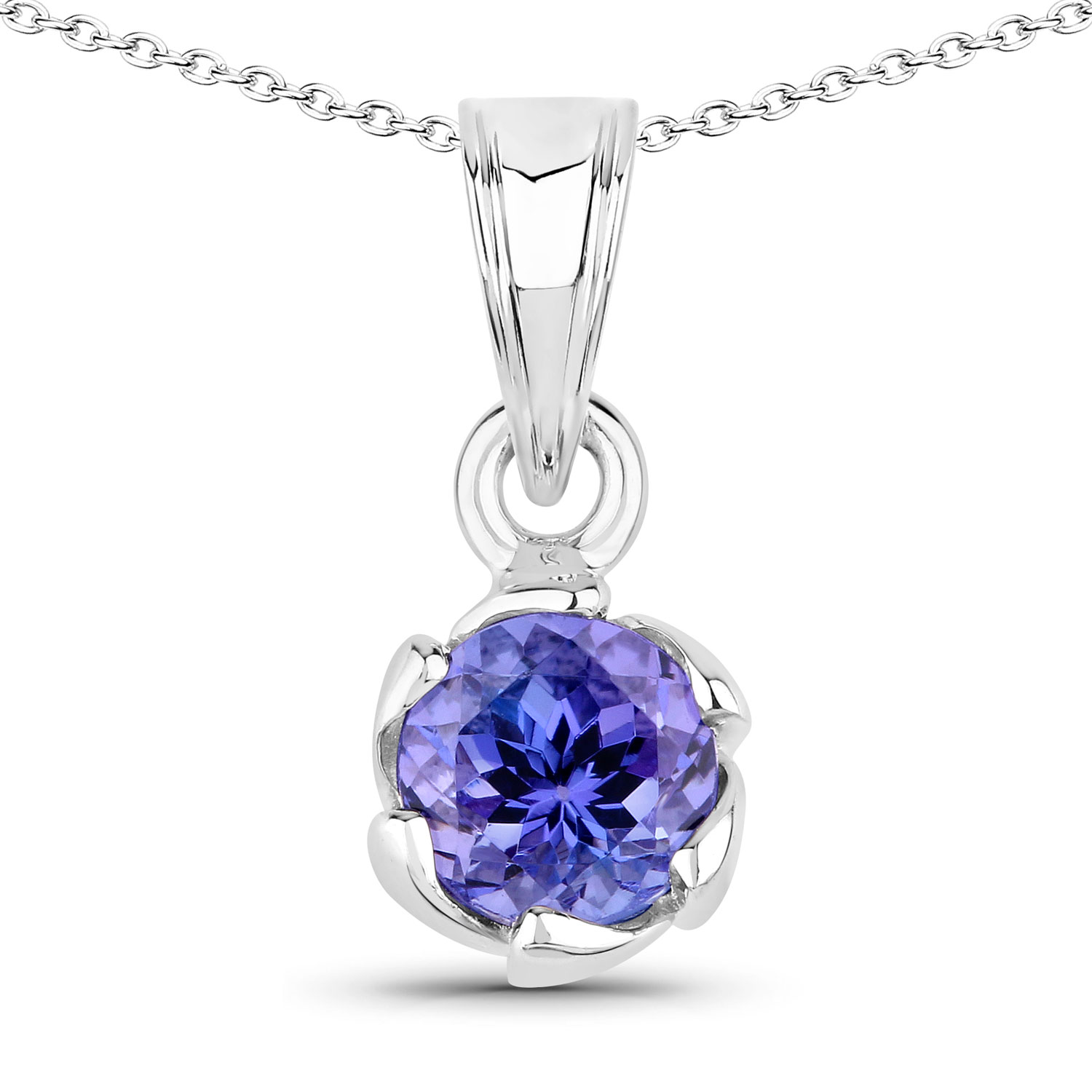 0.47 Carat Genuine Tanzanite .925 Sterling Silver Pendant