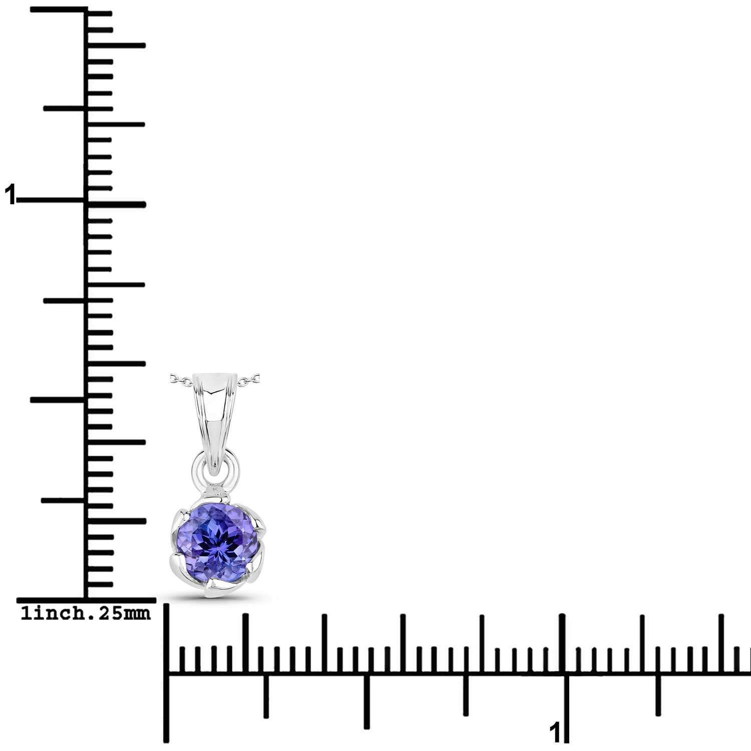 0.47 Carat Genuine Tanzanite .925 Sterling Silver Pendant