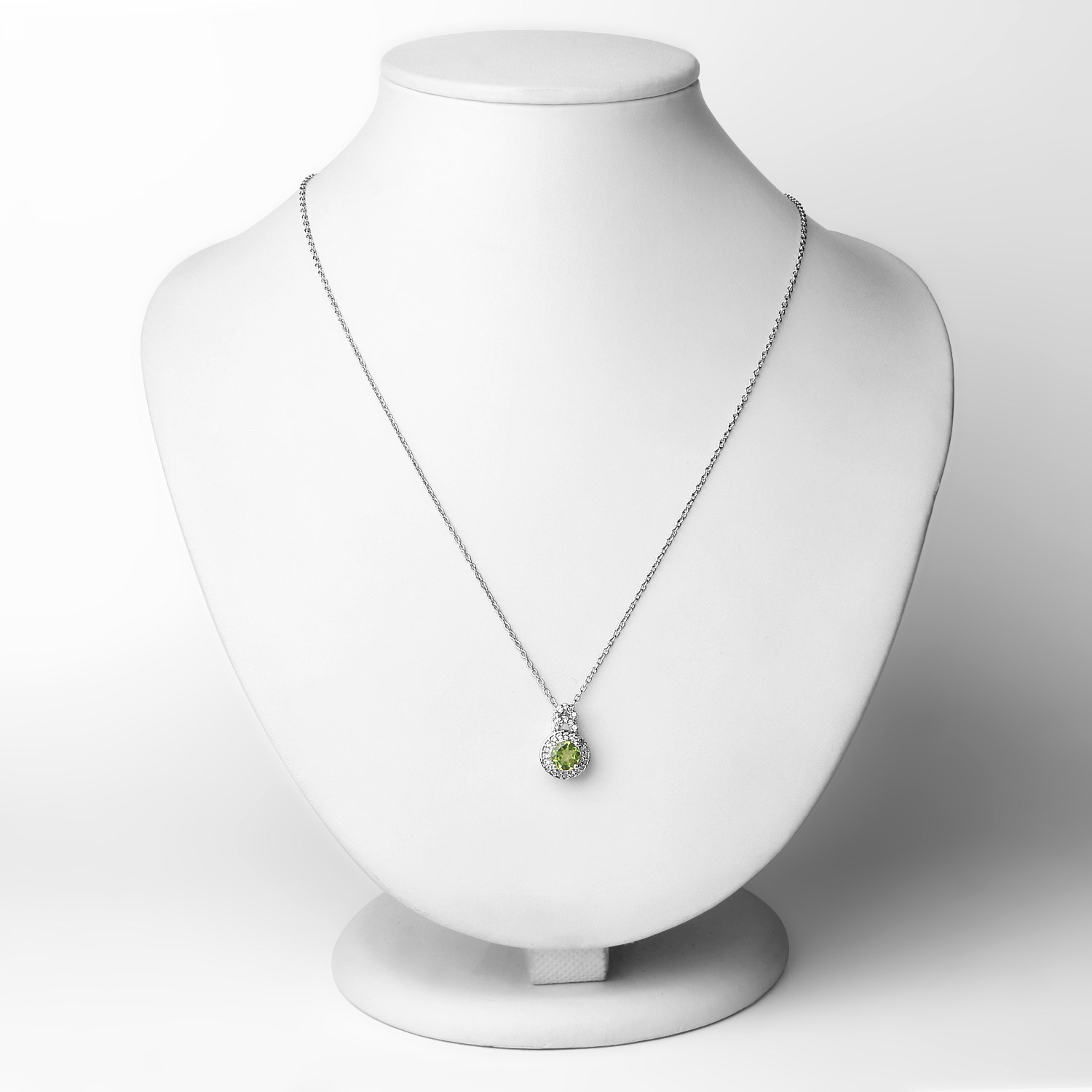 2.68 Carat Genuine Peridot and White Topaz .925 Sterling Silver 3 Piece Jewelry Set (Ring, Earrings, and Pendant w/ Chain)