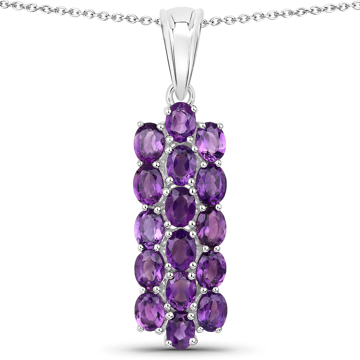8.32 Carat Genuine Amethyst .925 Sterling Silver Jewelry Set