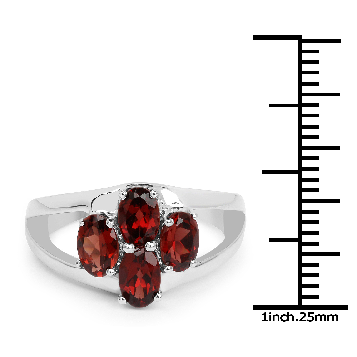 2.60 Carat Genuine Garnet .925 Sterling Silver Ring