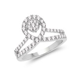 0.54 ctw. Genuine White Diamond Bridal Ring in 14K White Gold
