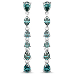 4.81 ctw. Genuine Blue Diamond Dangle Earrings in 14K White Gold